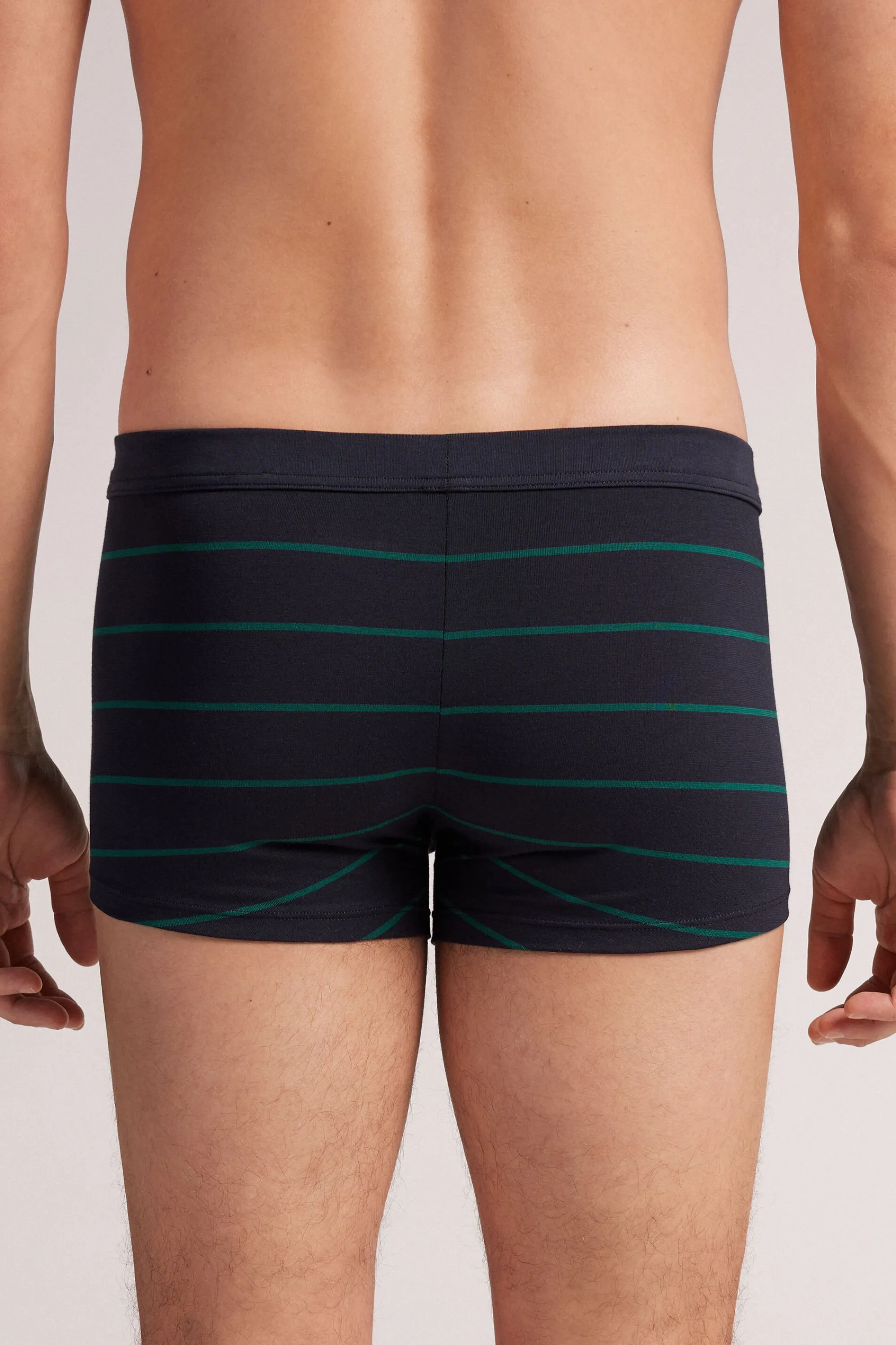 Intimissimi Boxer Cotone Superior Stampa Righe Blu Verde