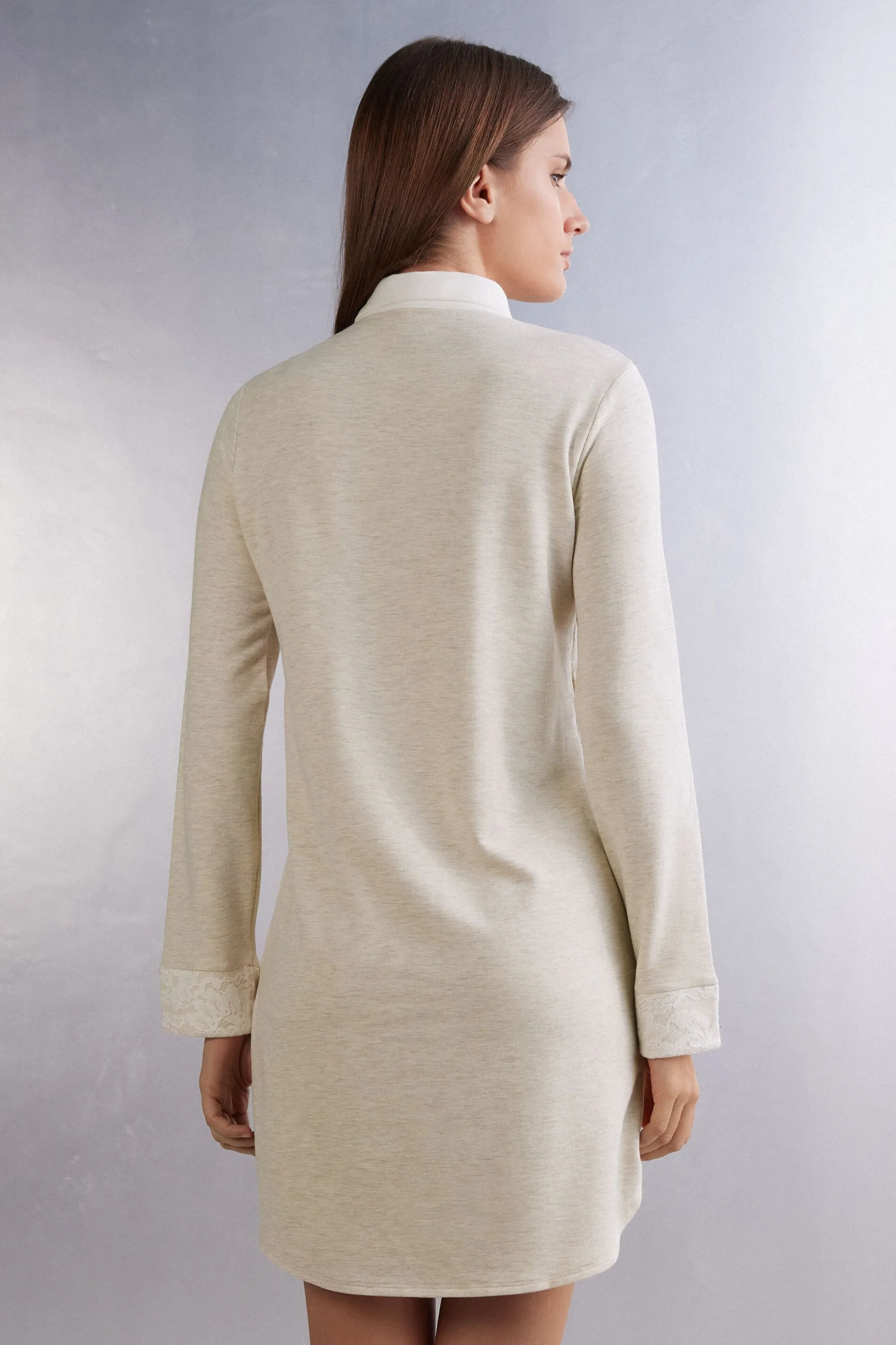 Intimissimi Camica da Notte Aperta Davanti in Modal con Lana Baby It's Cold Outside