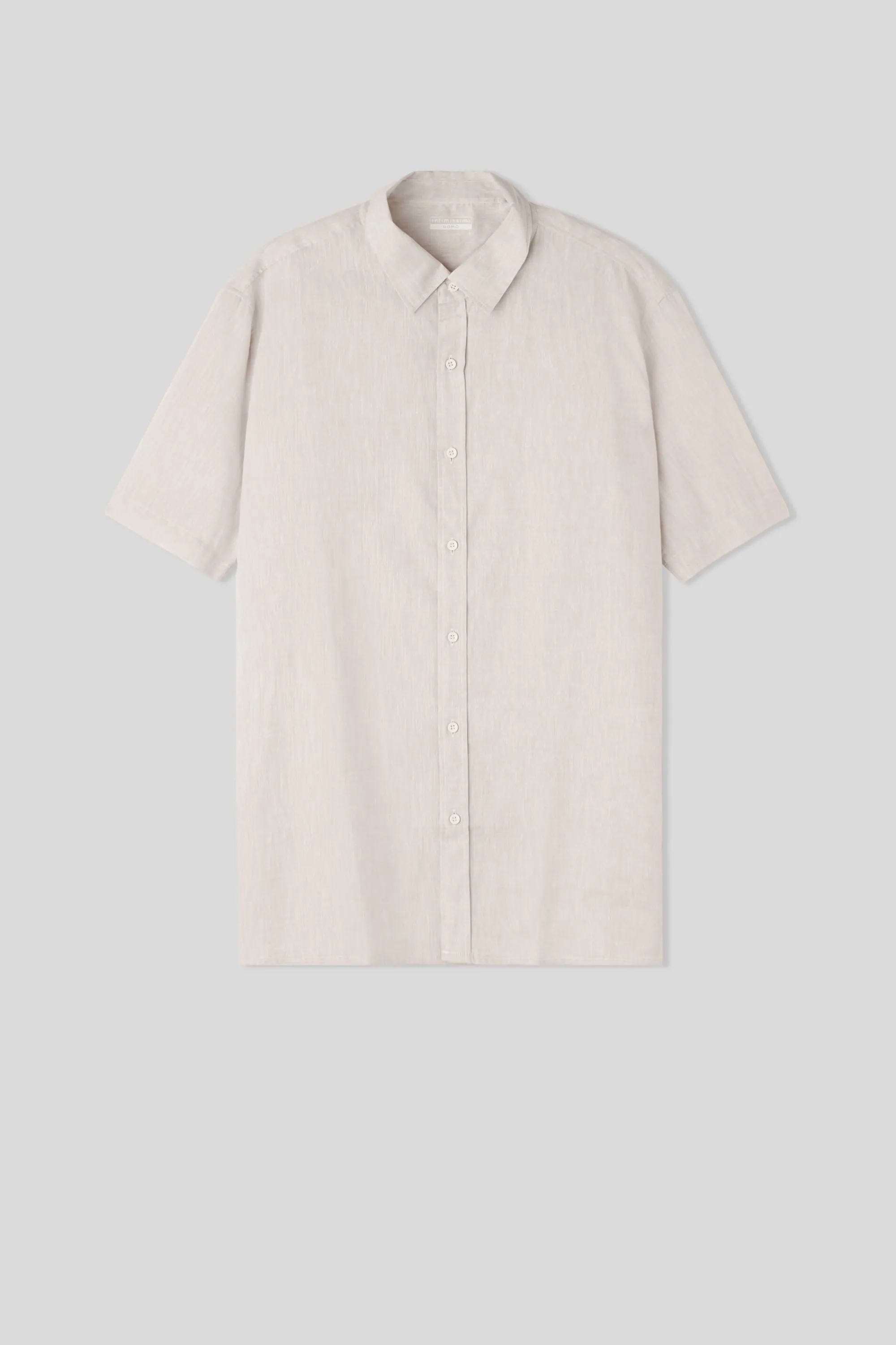 Intimissimi Camicia a Manica Corta in Lino e Cotone