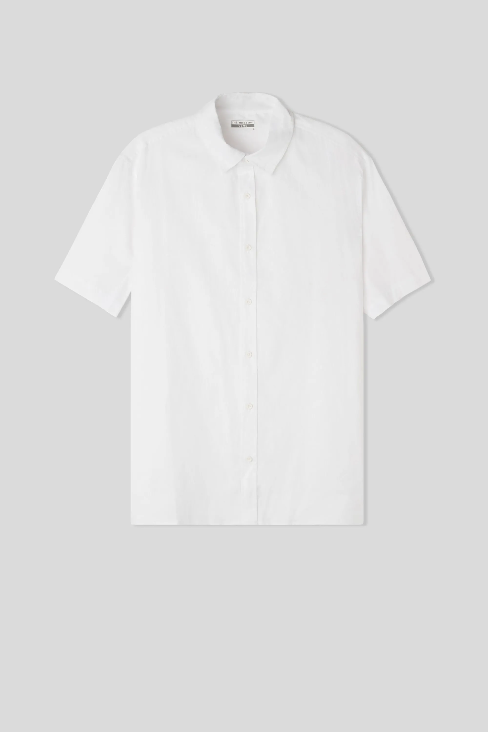 Intimissimi Camicia a Manica Corta in Lino e Cotone
