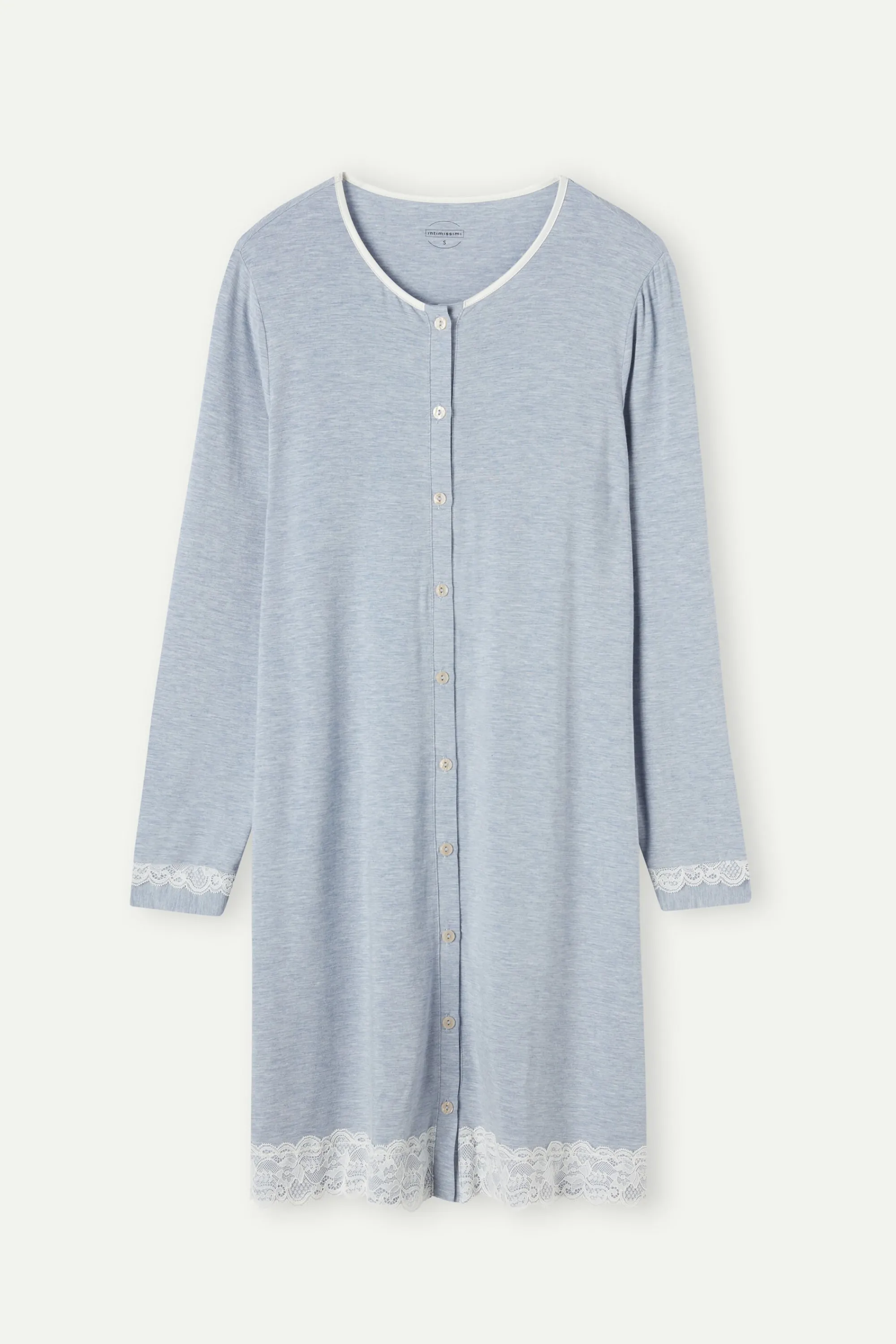Intimissimi Camicia da Notte Aperta con Dettagli in Pizzo