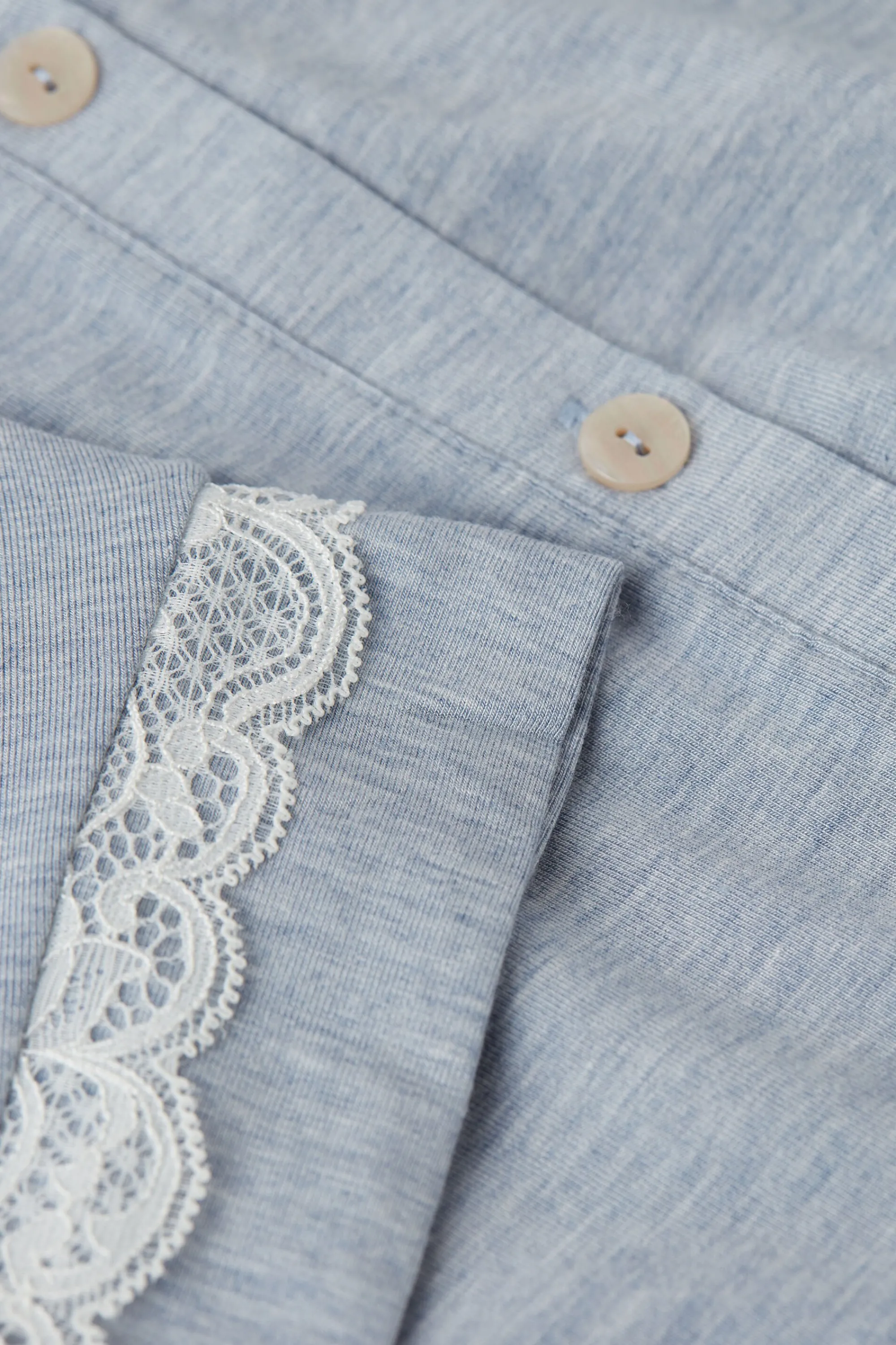Intimissimi Camicia da Notte Aperta Davanti con Dettagli in Pizzo