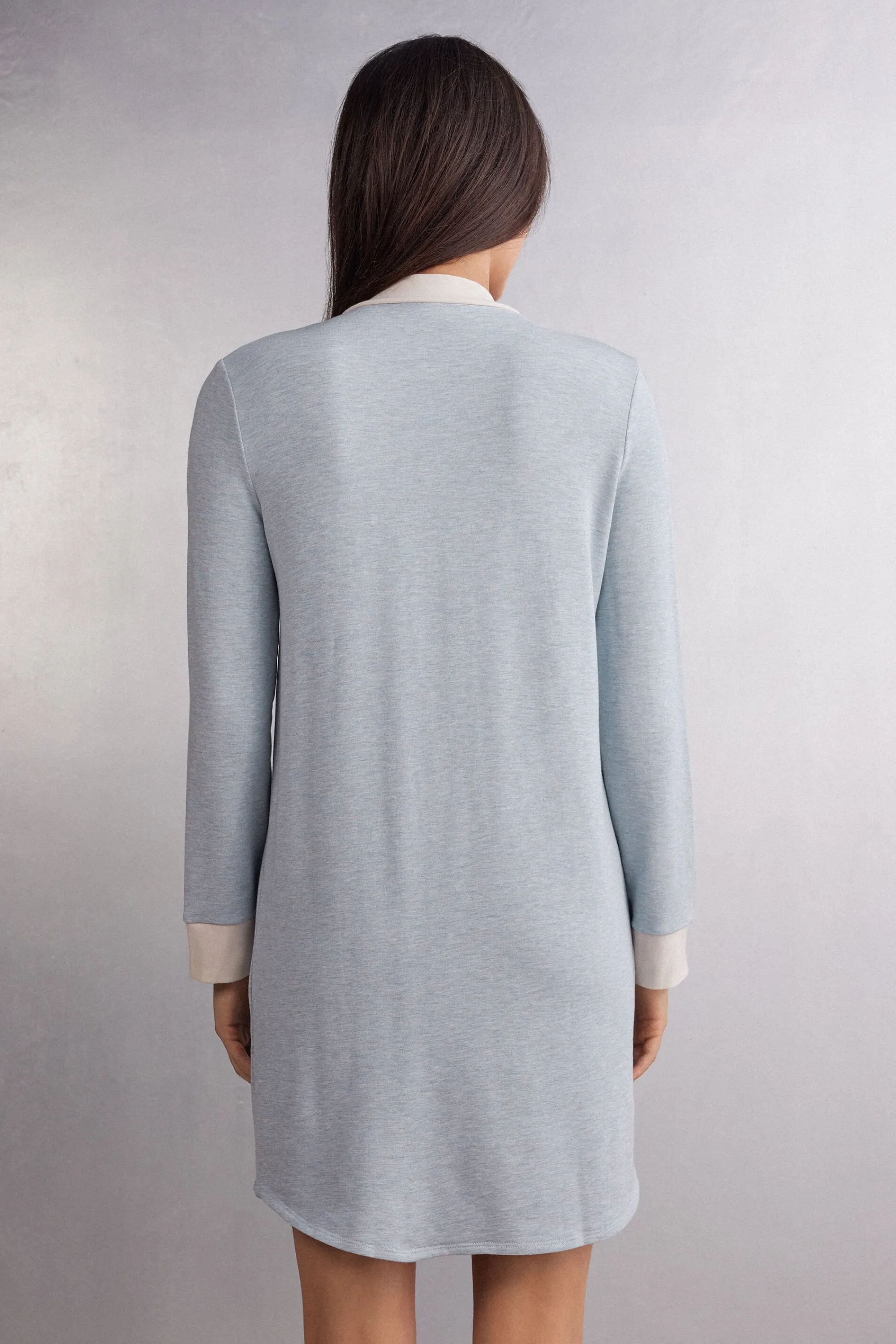 Intimissimi Camicia da Notte Aperta Davanti in Modal con Lana Cold Winter Night