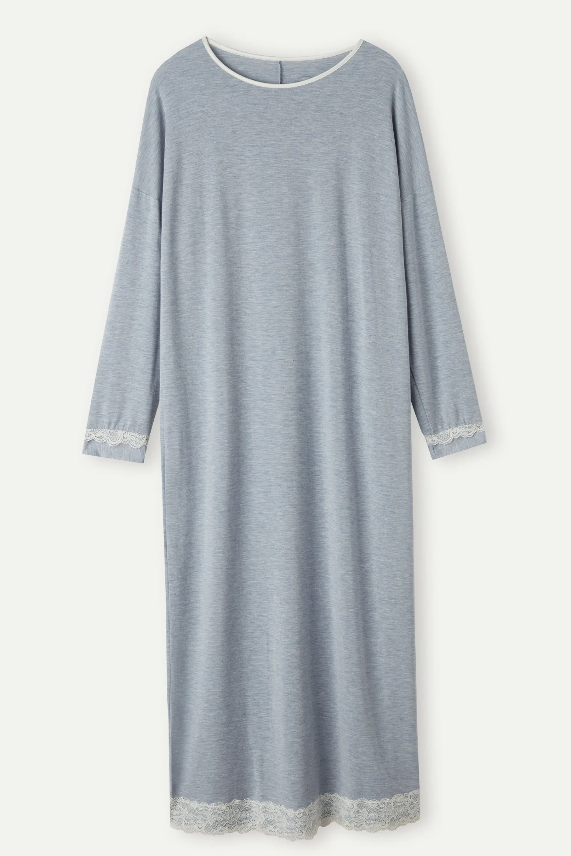 Intimissimi Camicia da Notte Lunga con Dettagli in Pizzo