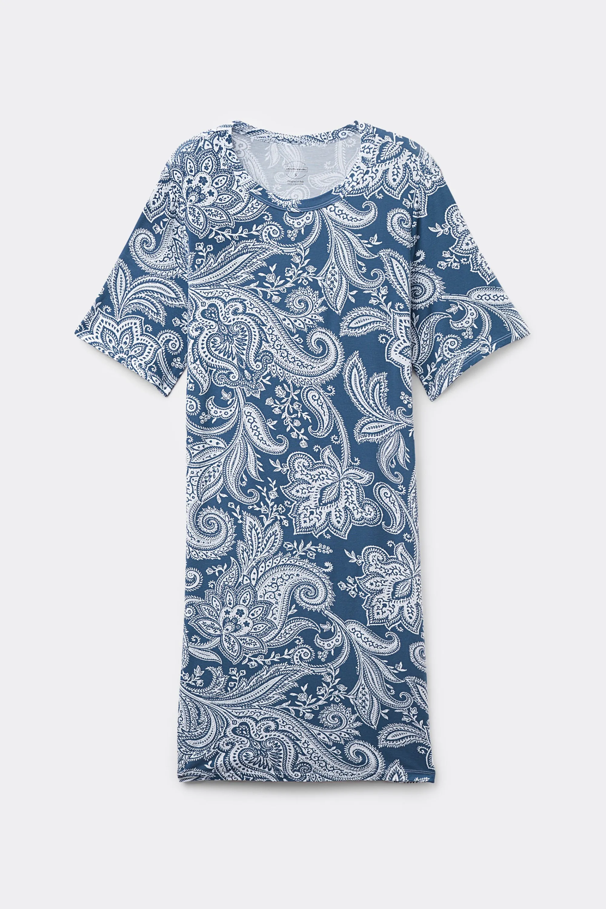 Intimissimi Camicia da Notte Manica Corta in Viscosa di Bamboo Flower Paisley