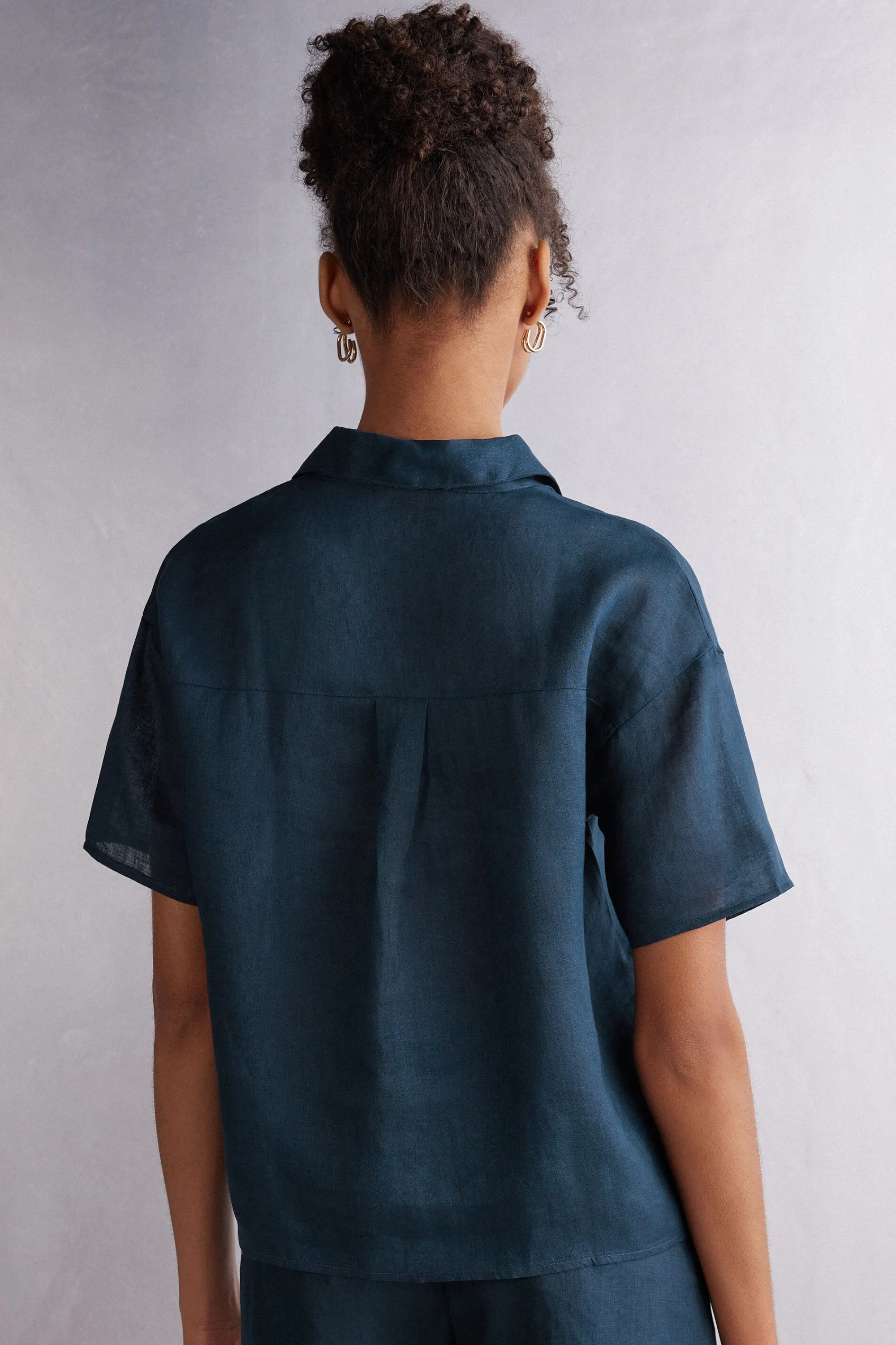 Intimissimi Camicia Manica Corta in Tela di Lino