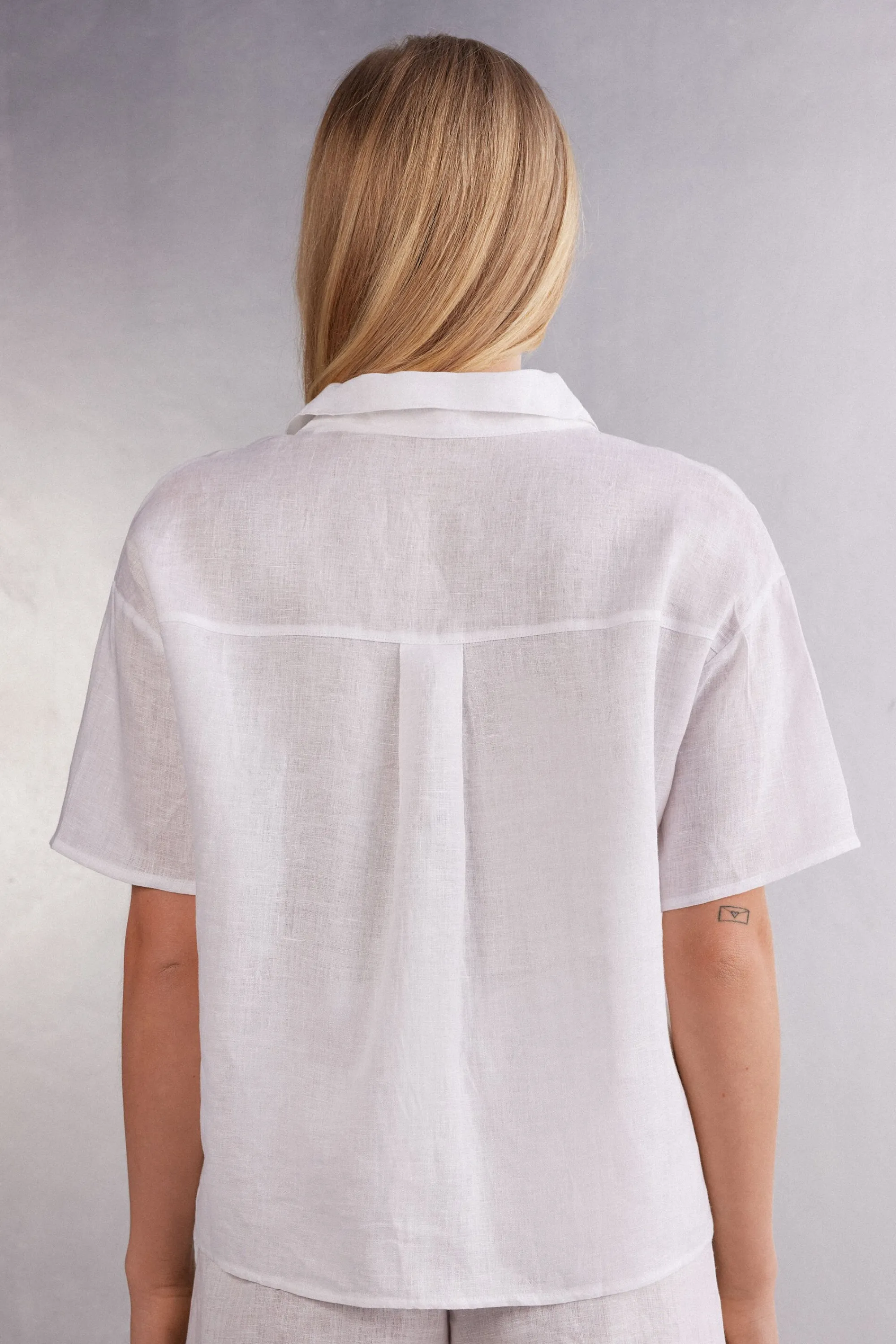 Intimissimi Camicia Manica Corta in Tela di Lino