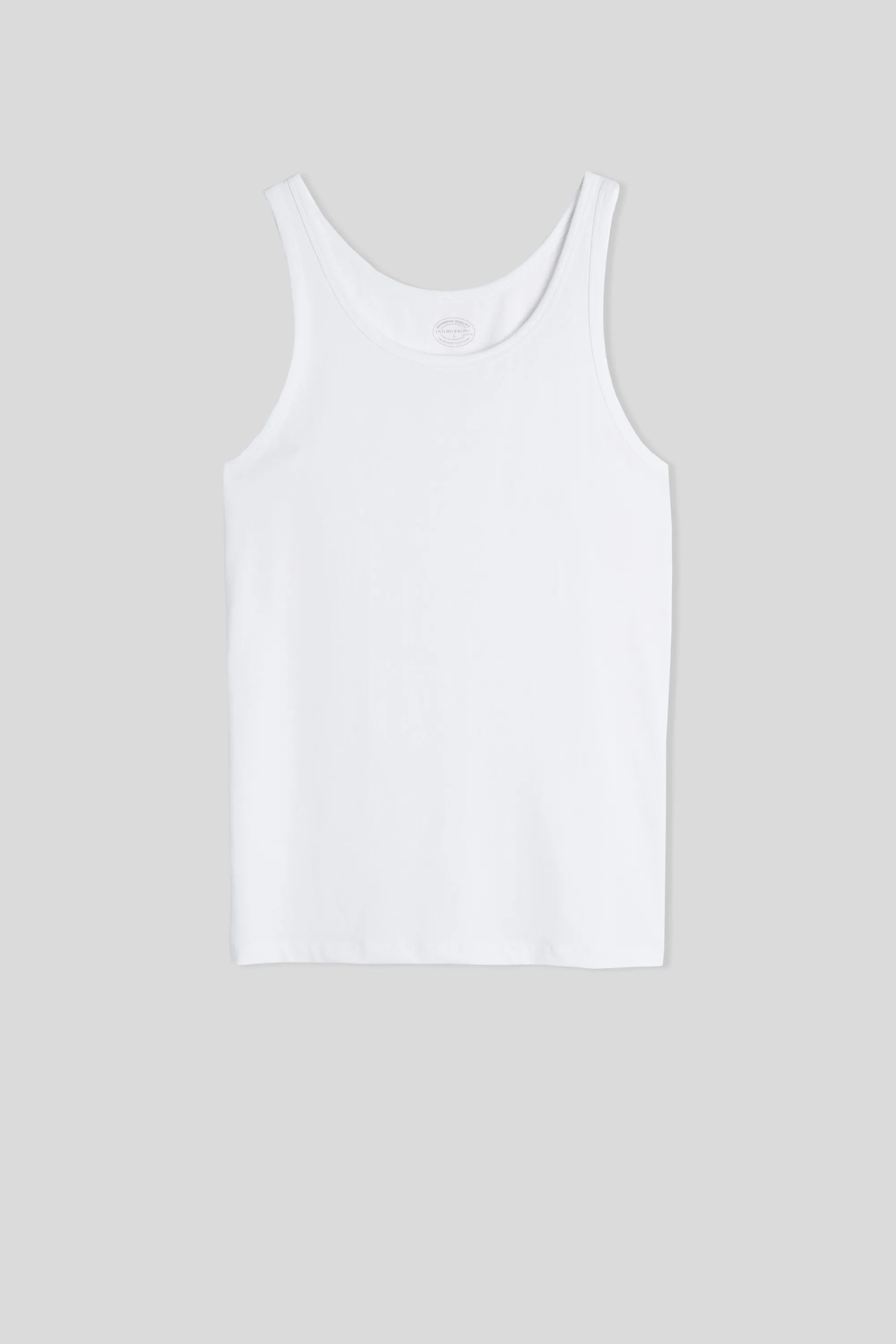 Intimissimi Canotta Smanicata con Collo Tondo in Cotone Superior Elasticizzato