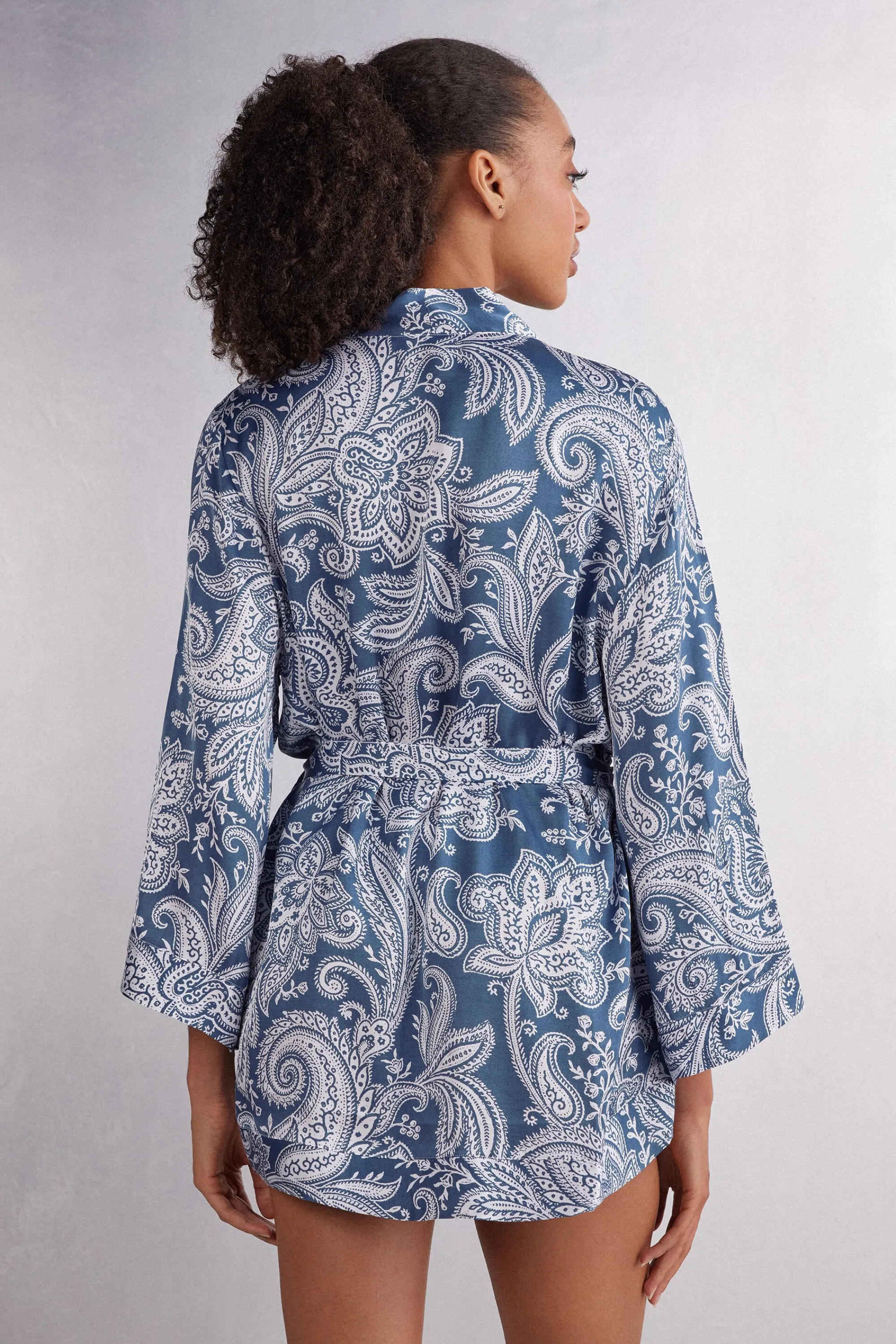 Intimissimi Kimono in Raso di Viscosa Flower Paisley