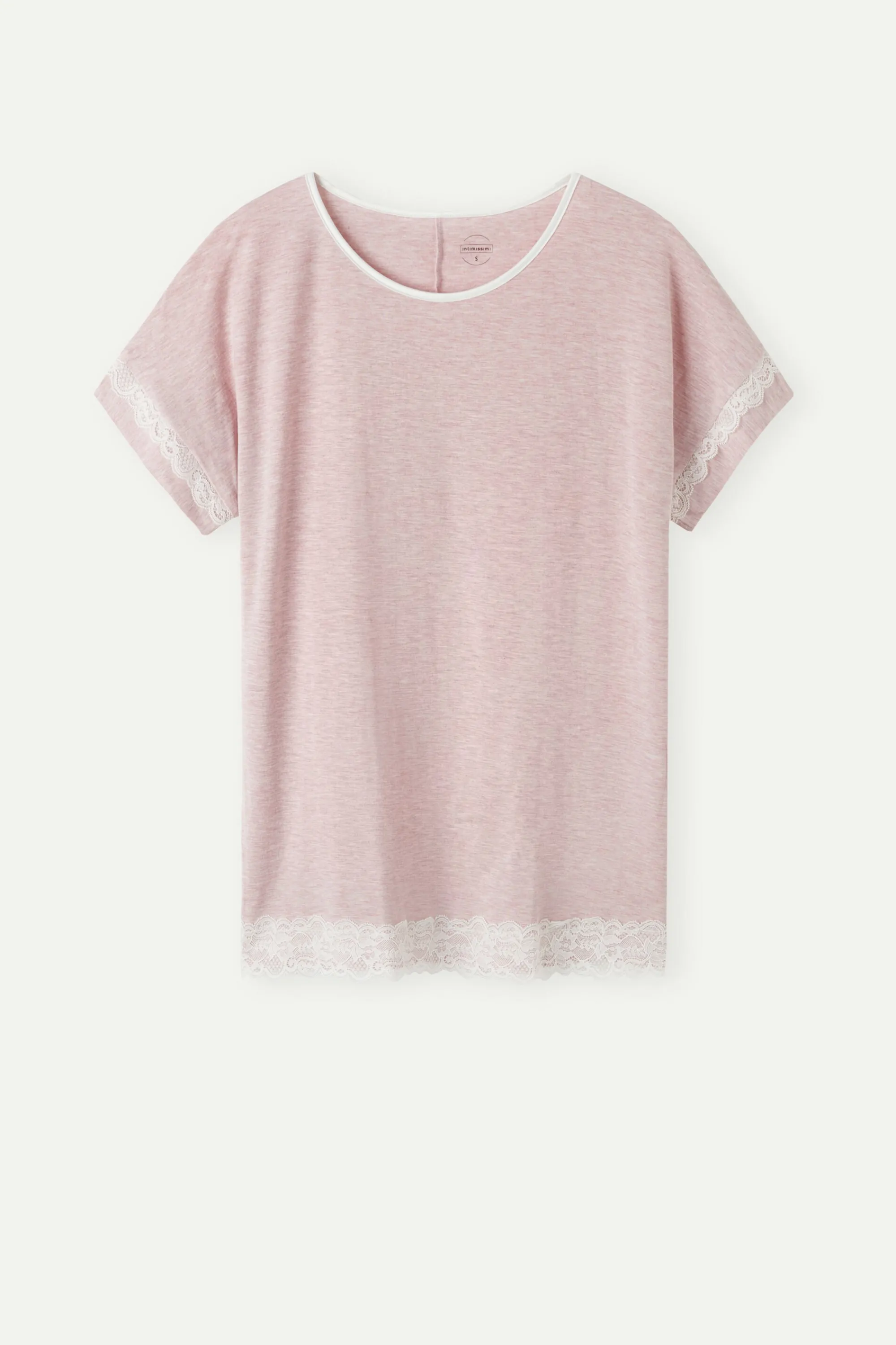 Intimissimi Maglia a Manica Corta in Modal Dettagli Pizzo