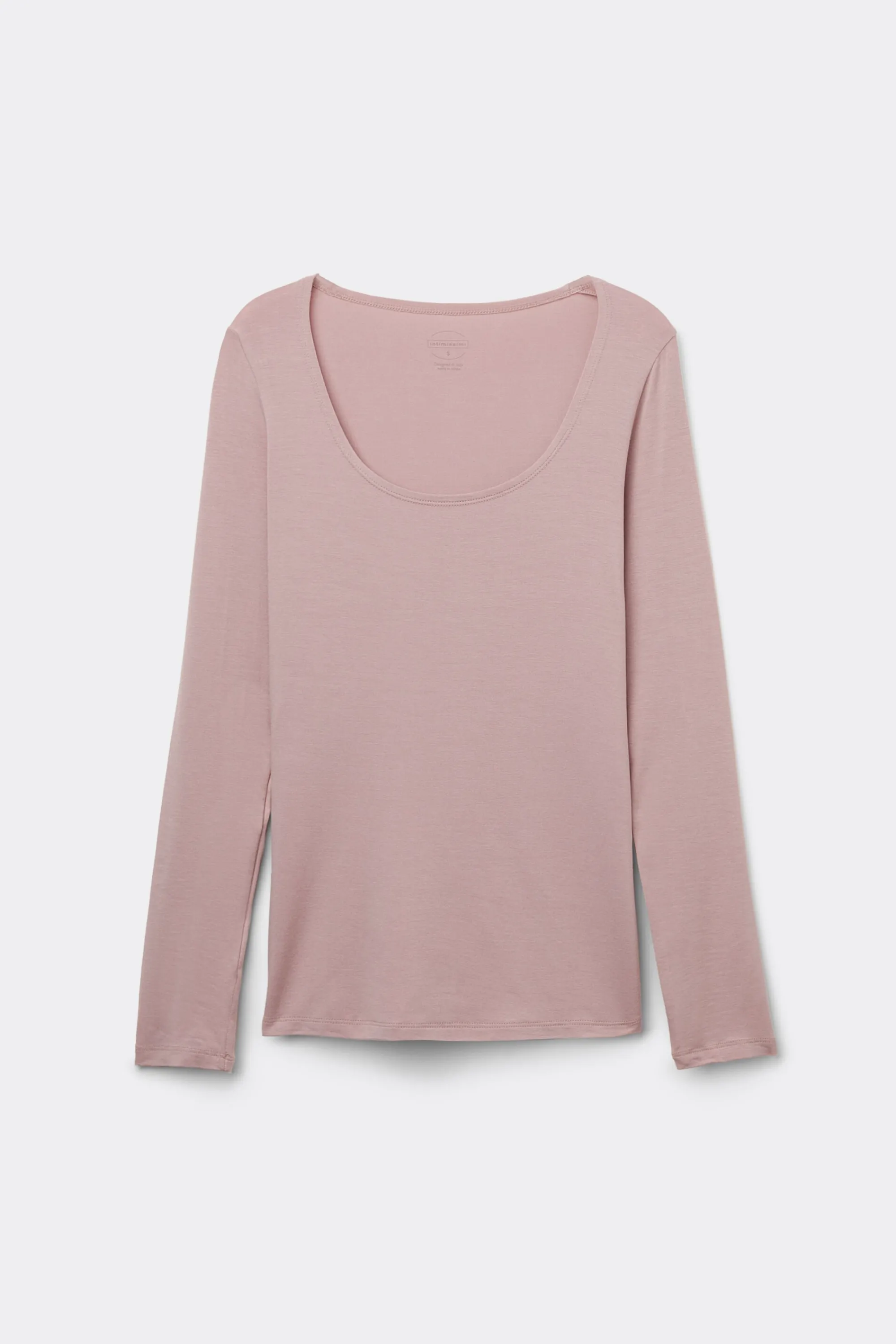 Intimissimi Maglia a Manica Lunga con Scollo a Madonna in Micromodal