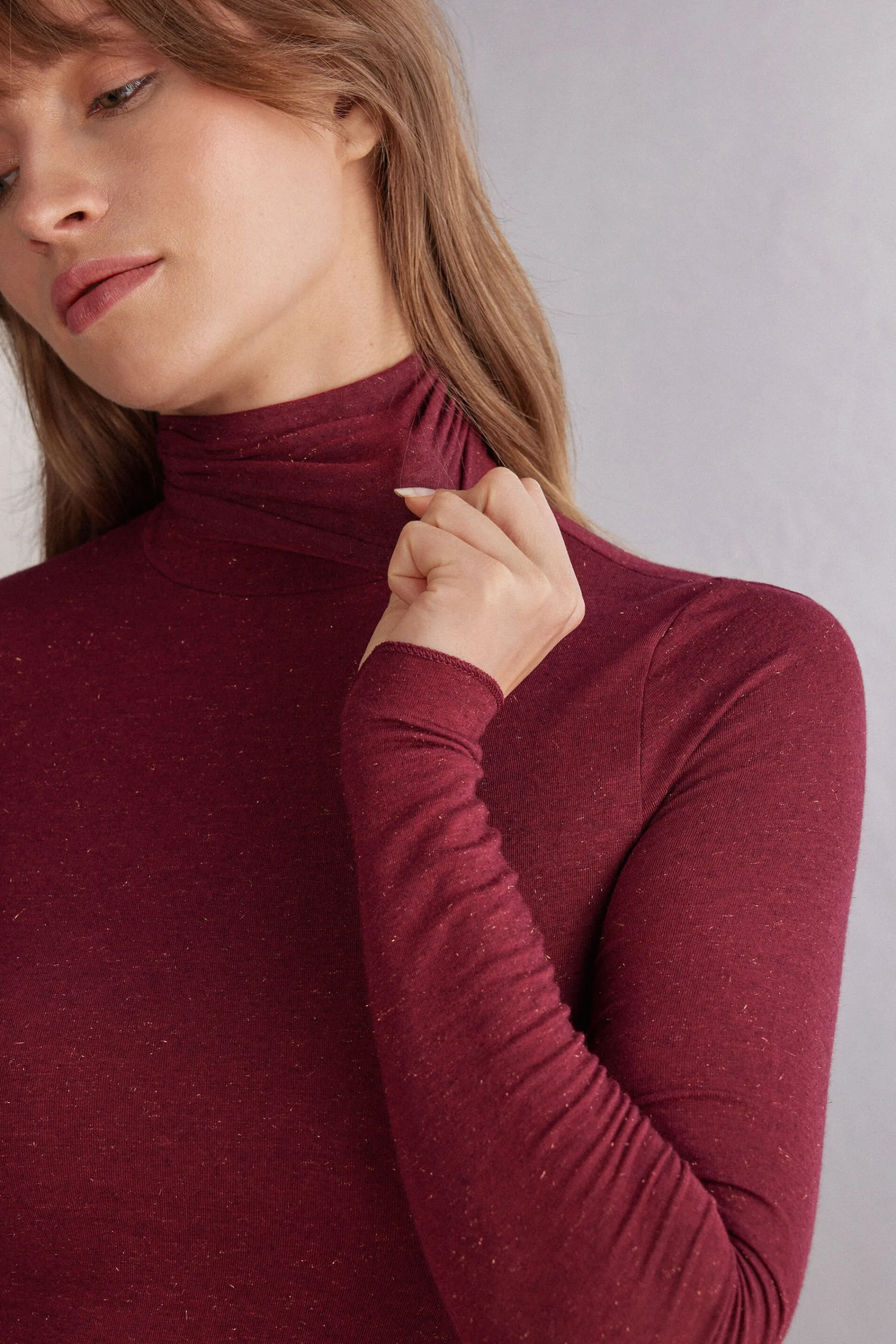 Intimissimi Maglia Collo Alto in Modal Light con Cashmere Lamè