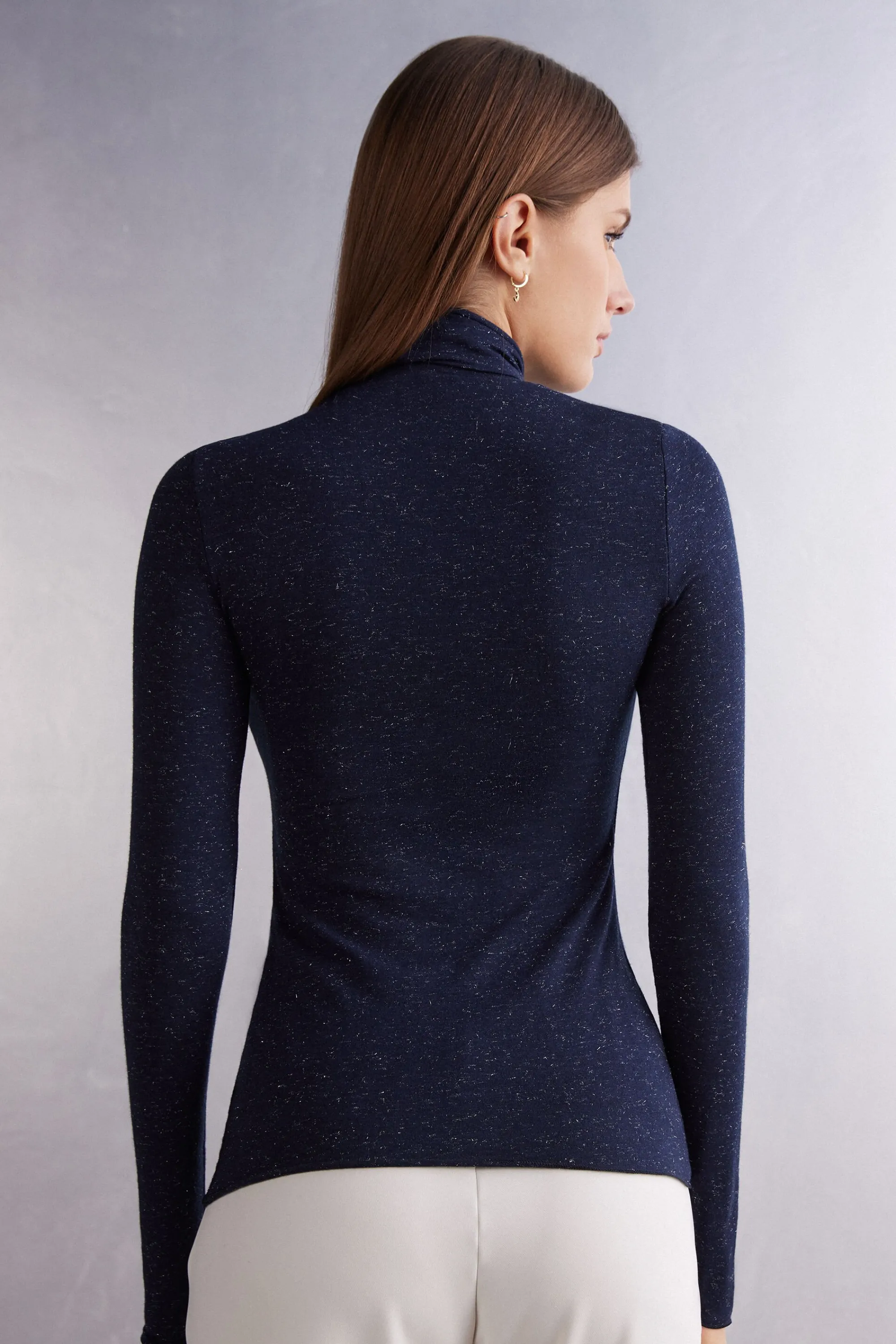 Intimissimi Maglia Collo Alto in Modal Light con Cashmere Lamè