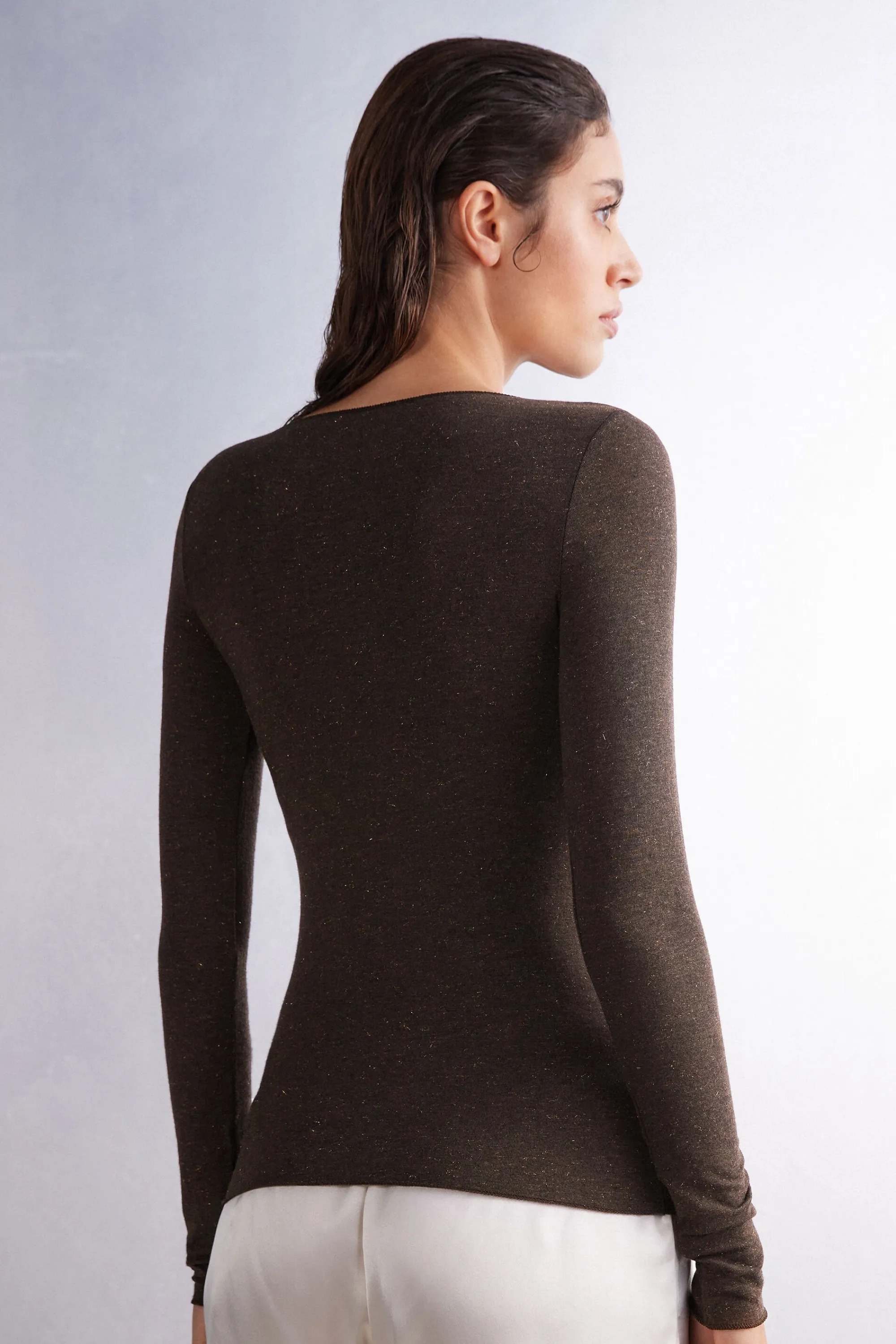 Intimissimi Maglia Girocollo in Modal Light con Cashmere Lamè