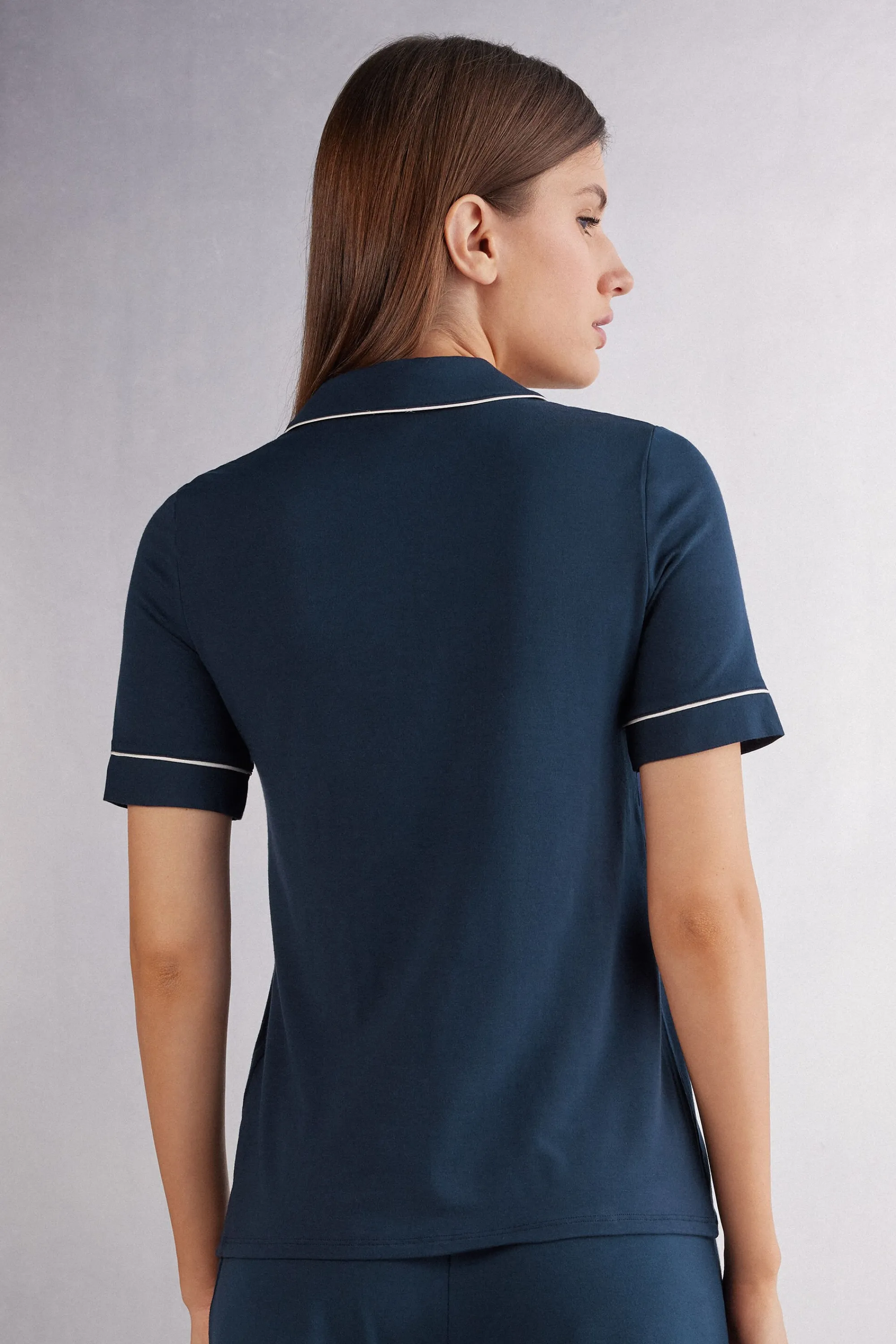 Intimissimi Maglia Manica Corta Aperta Davanti in Modal