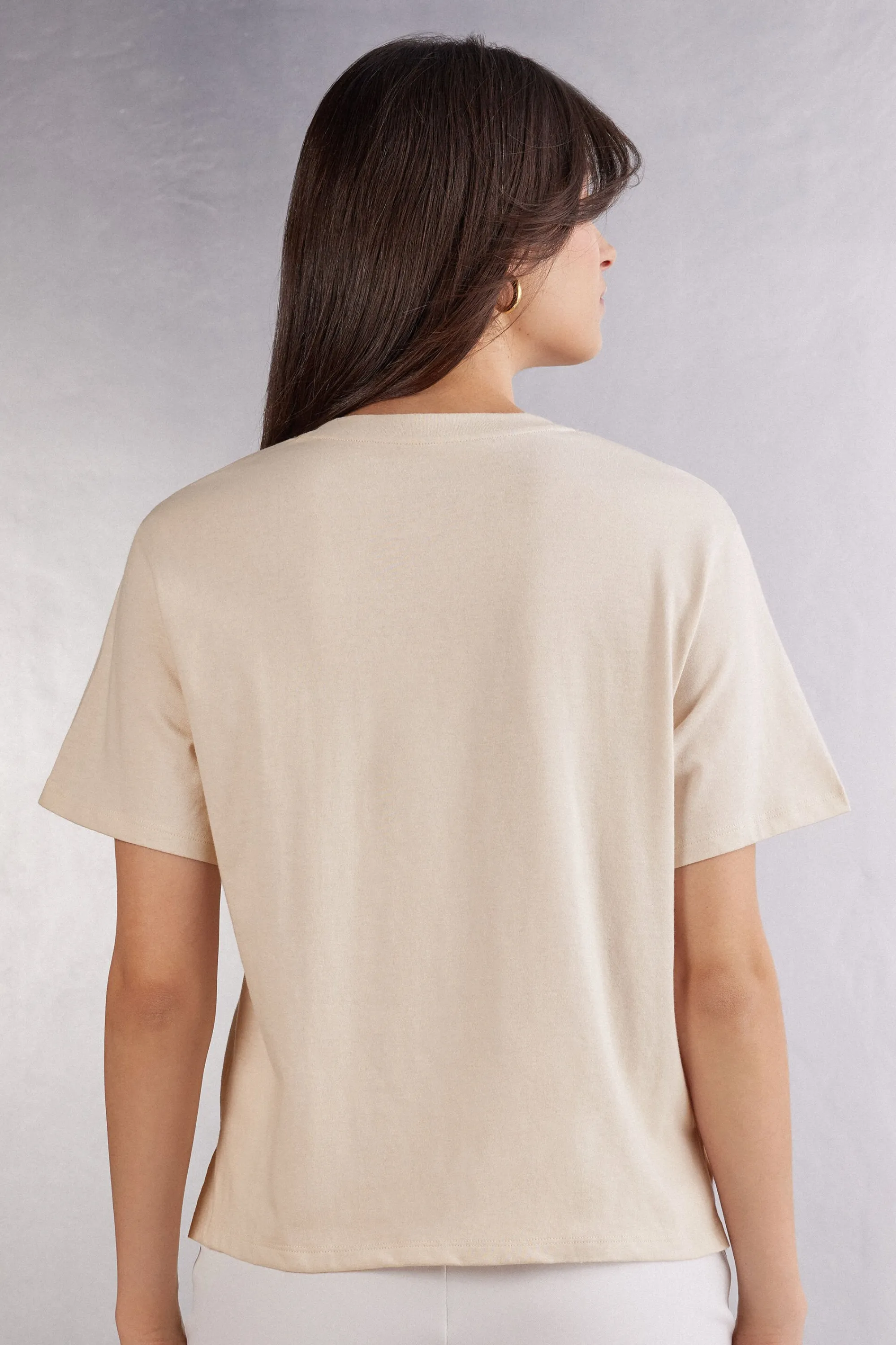 Intimissimi Maglia Manica Corta Boxy Fit in Cotone