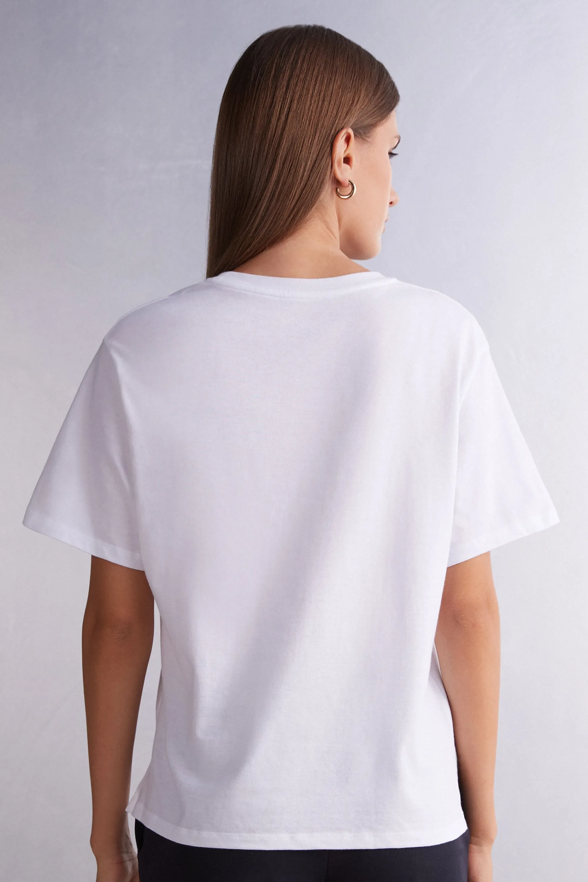 Intimissimi Maglia Manica Corta Boxy Fit in Cotone