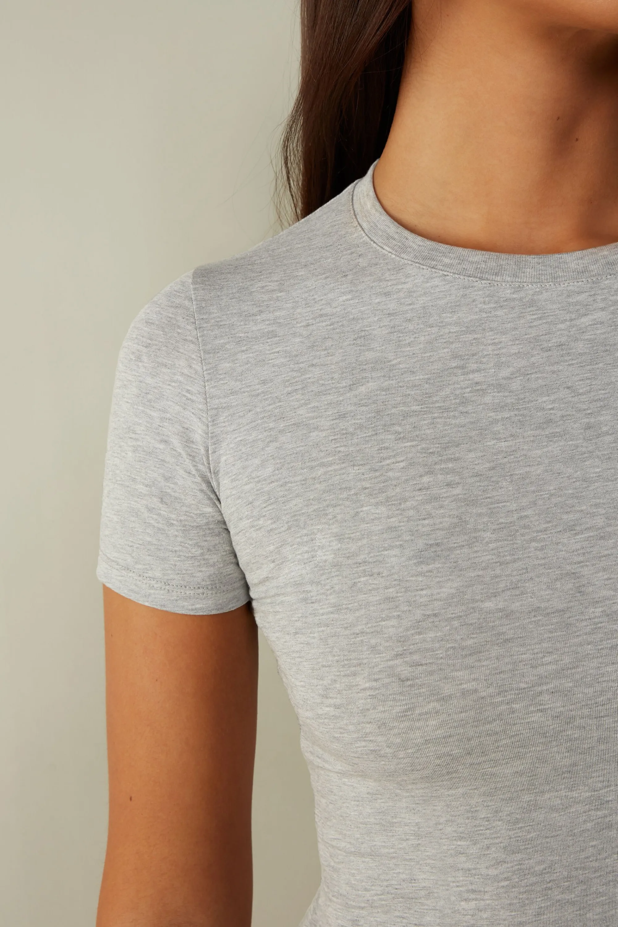 Intimissimi Maglia Manica Corta in Cotone Superior Elasticizzato