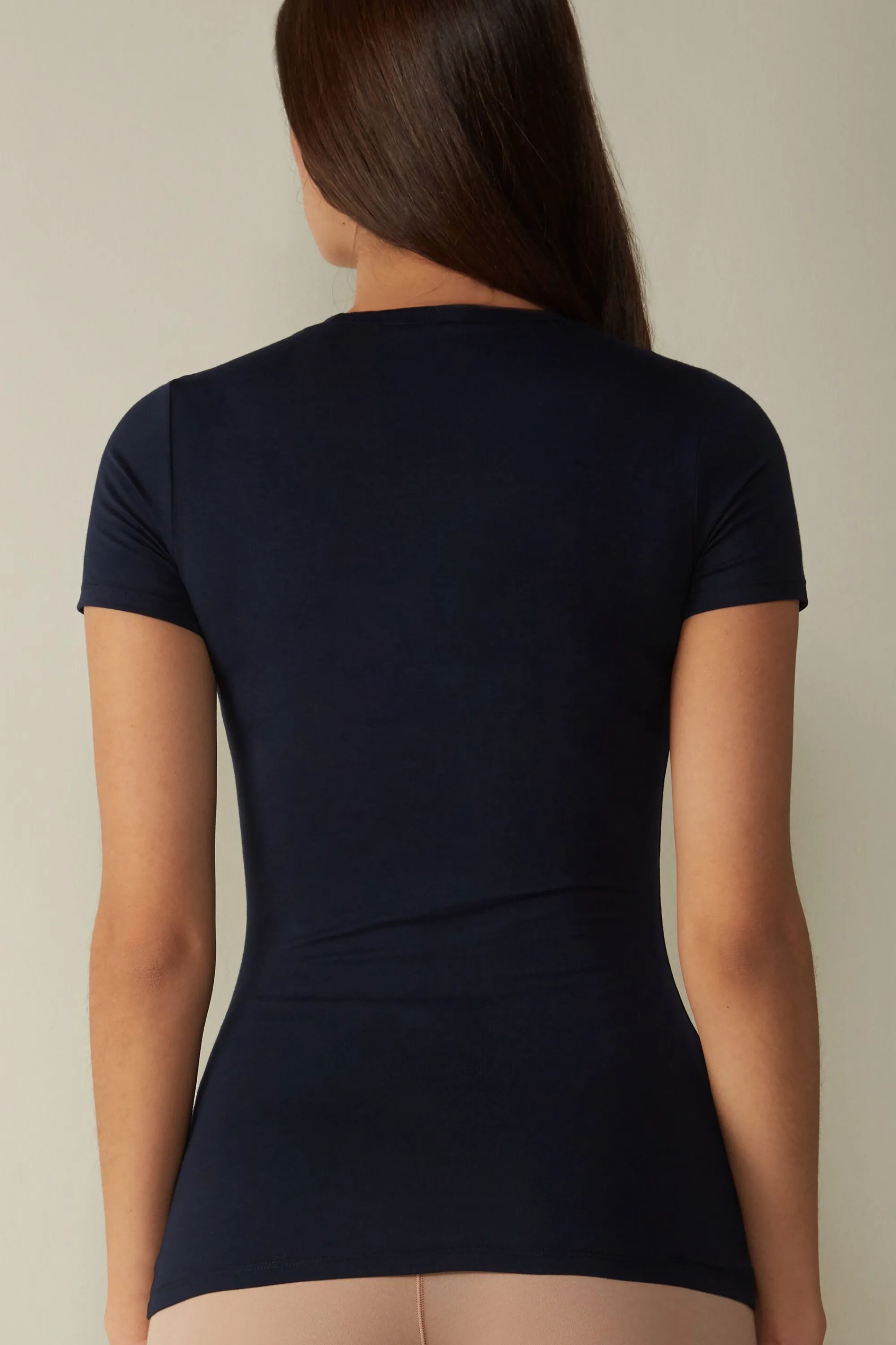 Intimissimi Maglia Manica Corta in Cotone Superior Elasticizzato