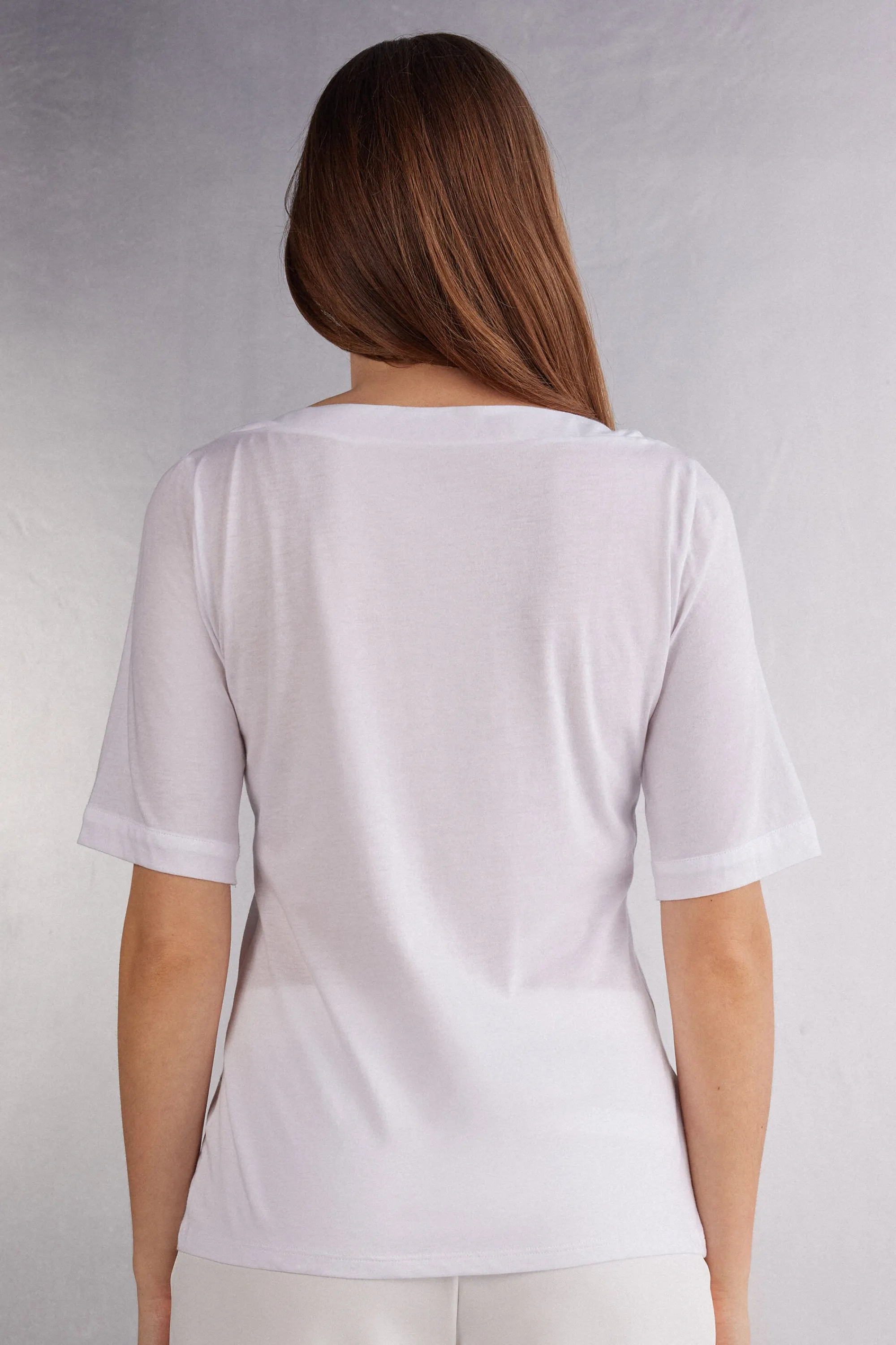 Intimissimi Maglia Manica Corta Scollo a Barchetta in Cotone Ultrafresh