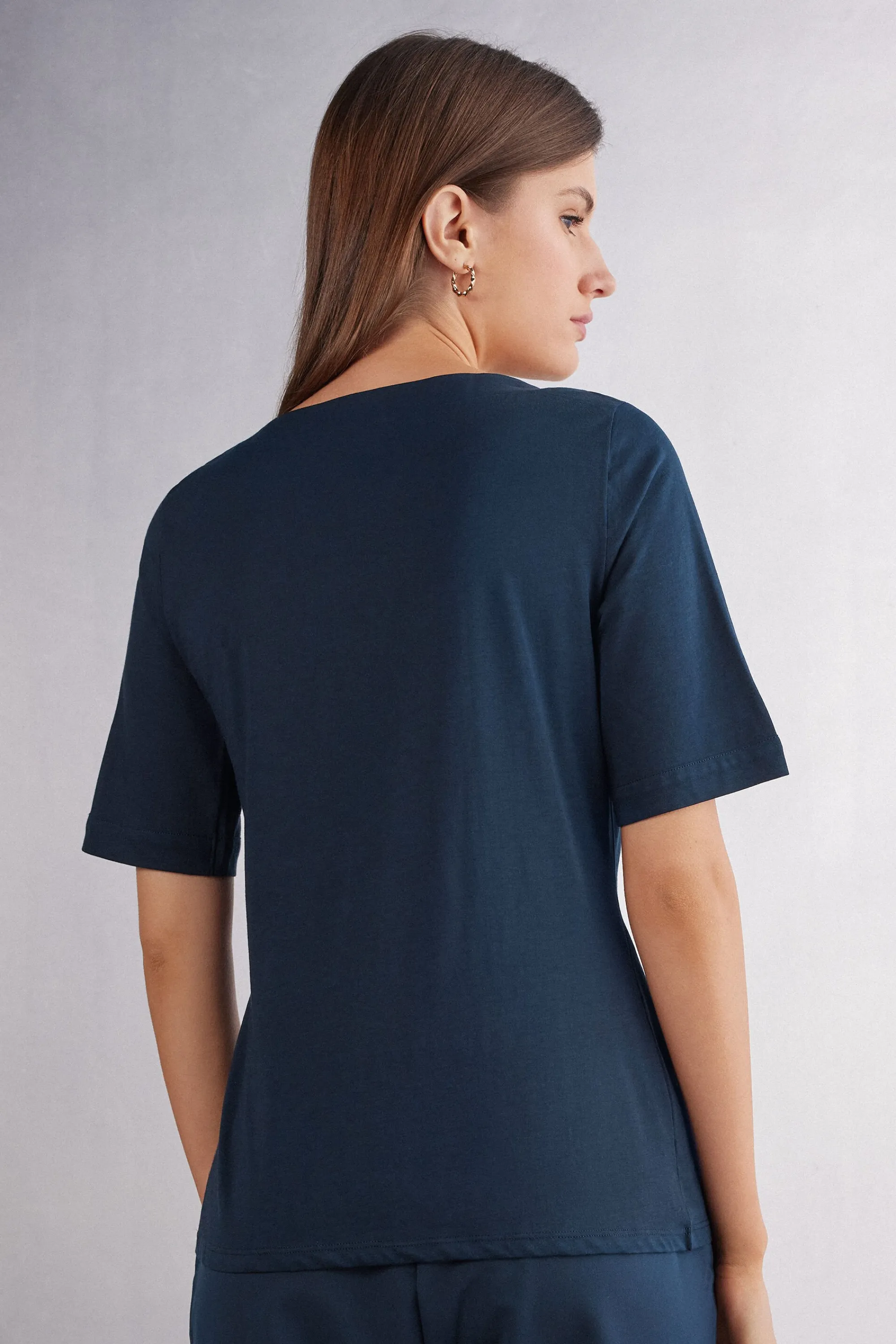 Intimissimi Maglia Manica Corta Scollo a Barchetta in Cotone Ultrafresh