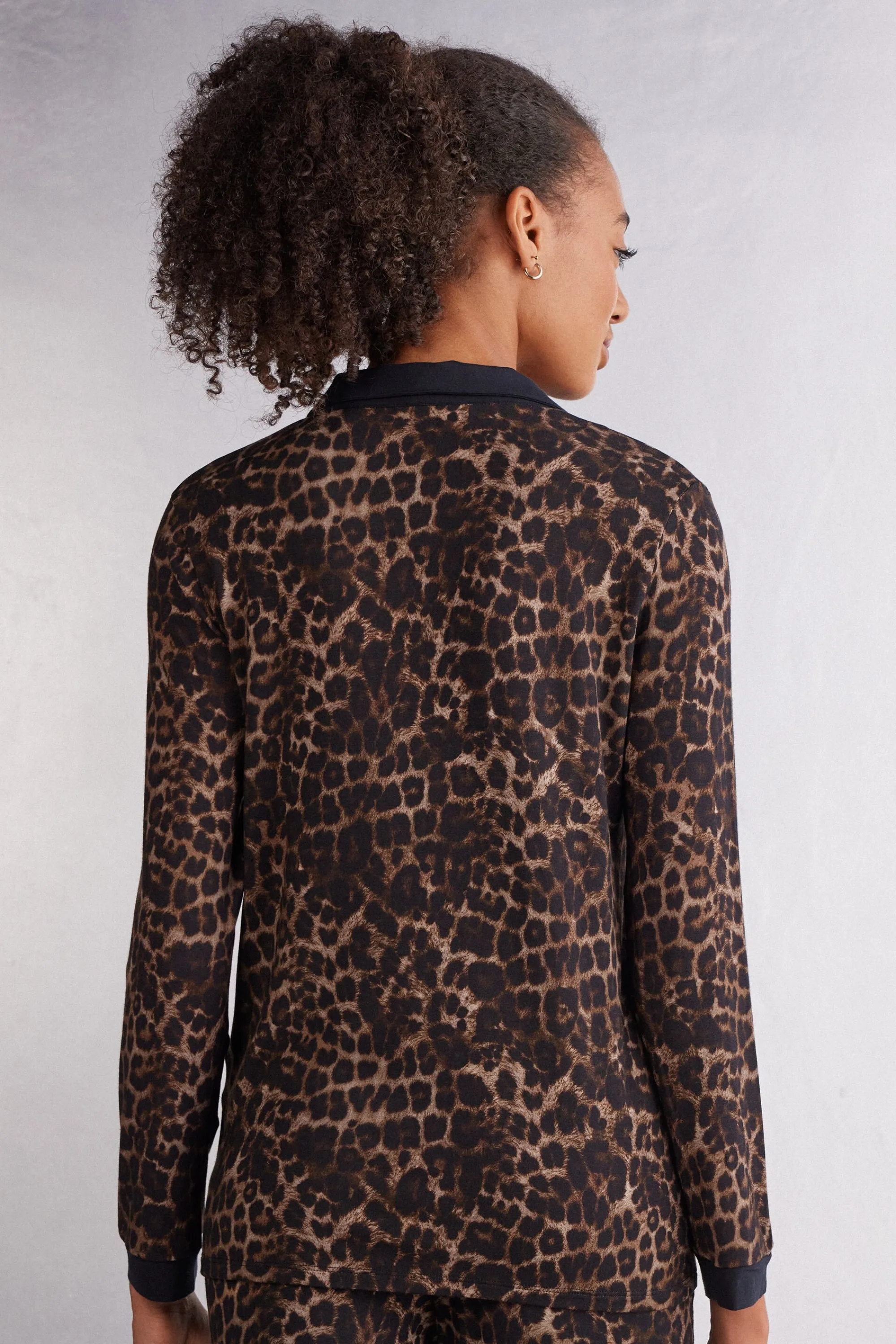 Intimissimi Maglia Manica Lunga Aperta Davanti Modal Luxurious Leopard