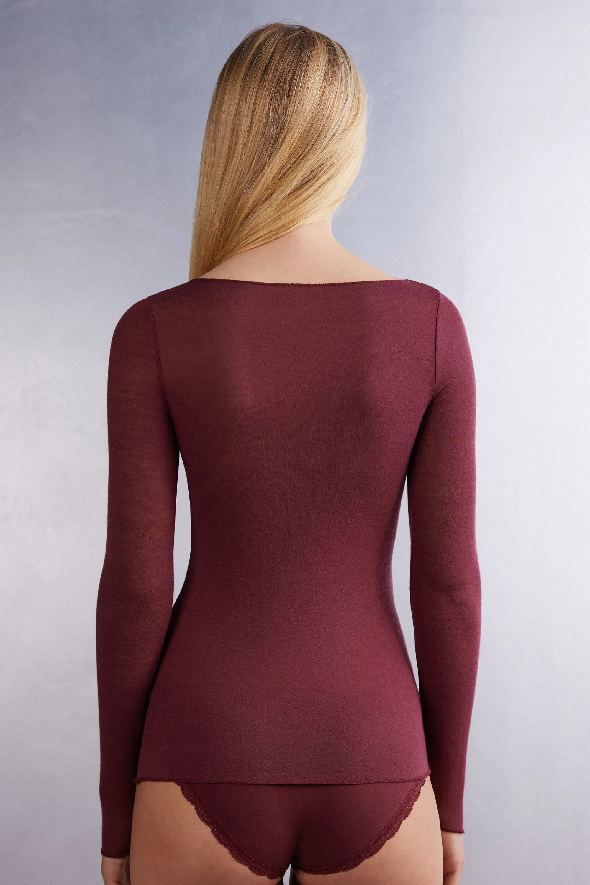 Intimissimi Maglia Manica Lunga in Modal con Cashmere e Scollo a Barchetta