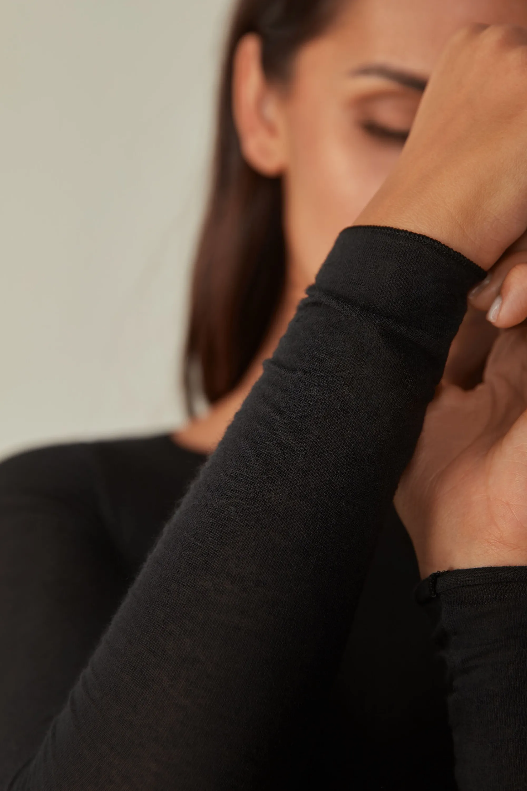 Intimissimi Maglia Manica Lunga in Modal con Cashmere e Scollo a Barchetta