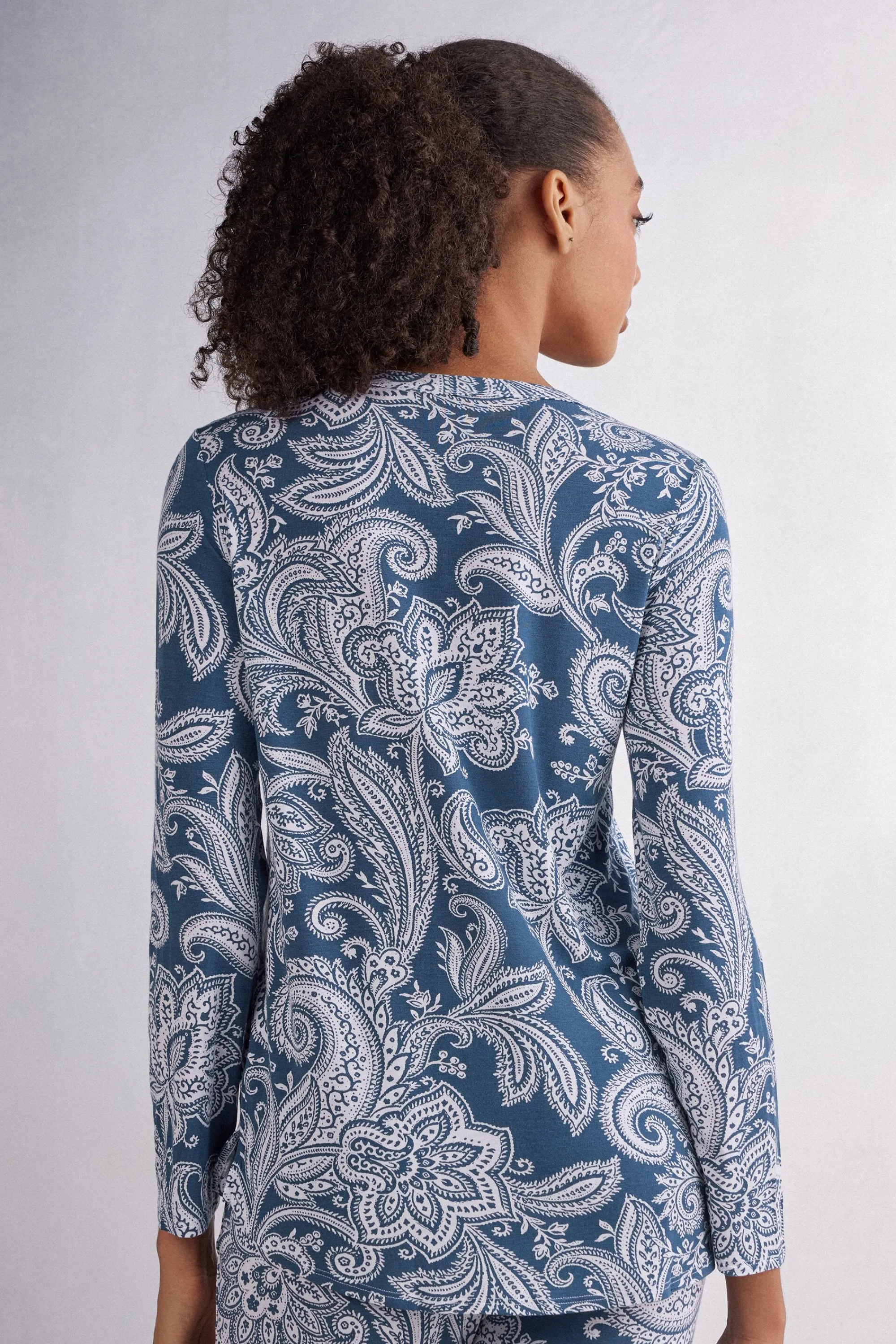 Intimissimi Maglia Manica Lunga in Viscosa di Bamboo Flower Paisley