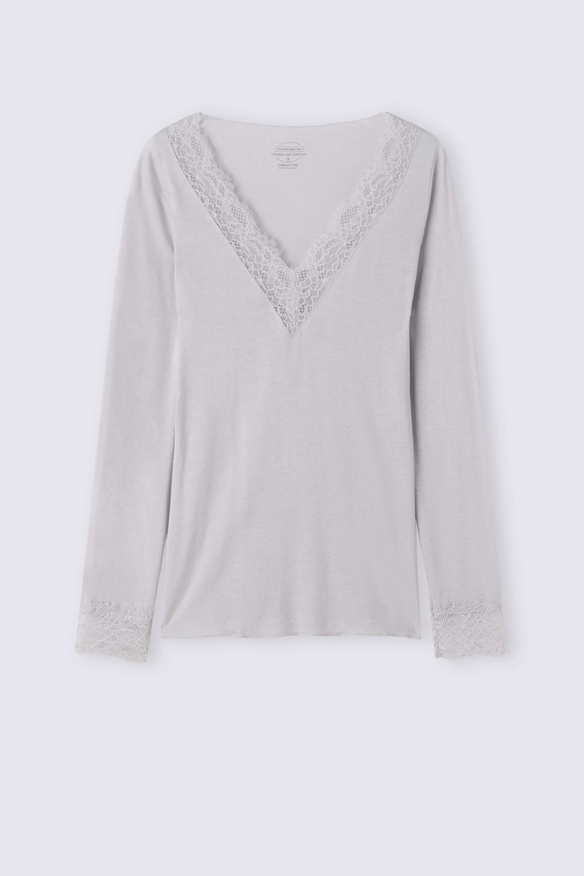 Intimissimi Maglia scollo a V in Modal Cashmere Ultralight e Pizzo
