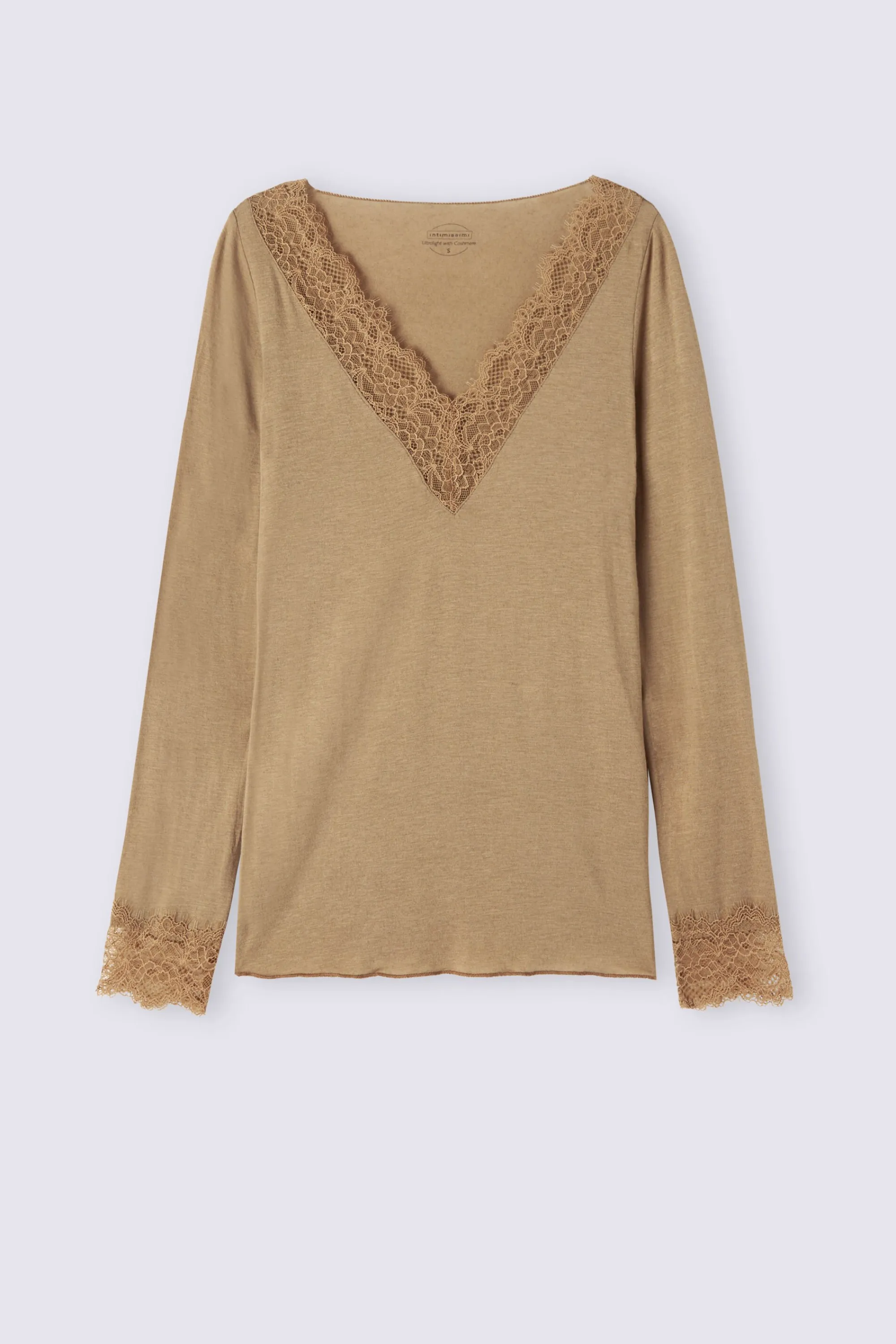 Intimissimi Maglia scollo a V in Modal Cashmere Ultralight e Pizzo