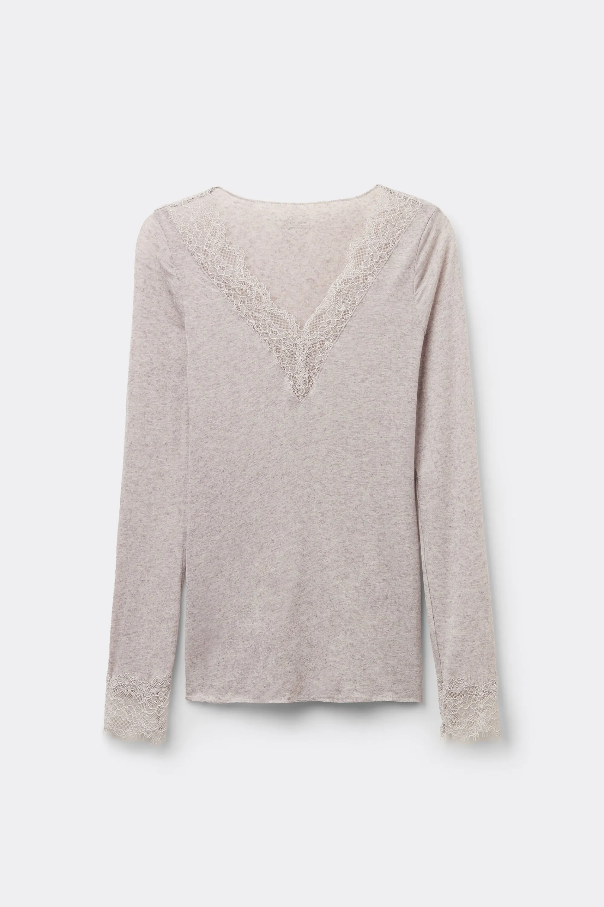 Intimissimi Maglia scollo a V in Modal Cashmere Ultralight e Pizzo