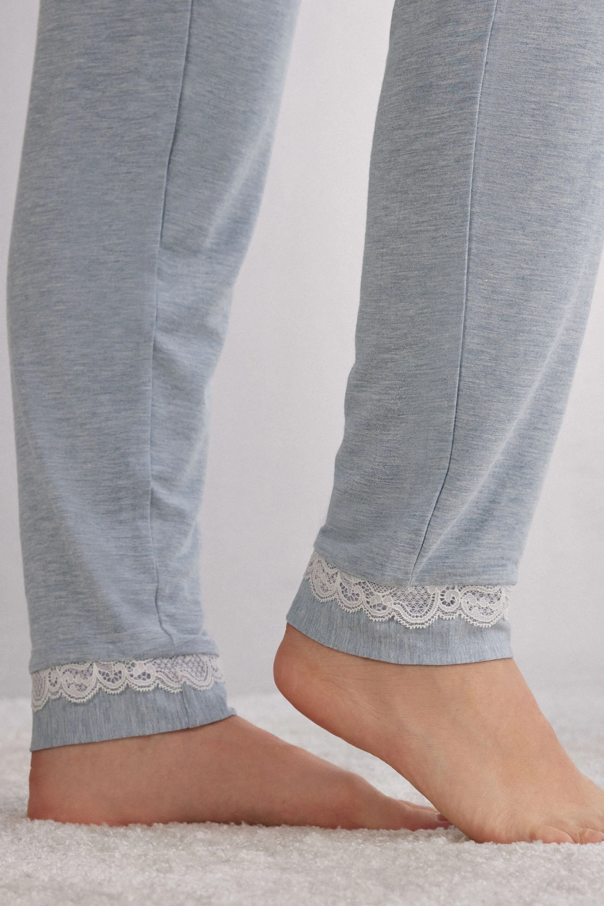 Intimissimi Pantalone Lungo in Modal con Dettagli in Pizzo