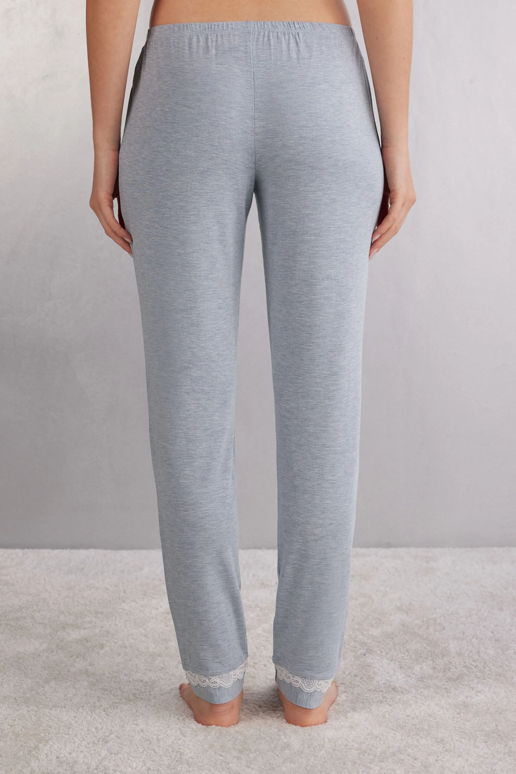Intimissimi Pantalone Lungo in Modal con Dettagli in Pizzo