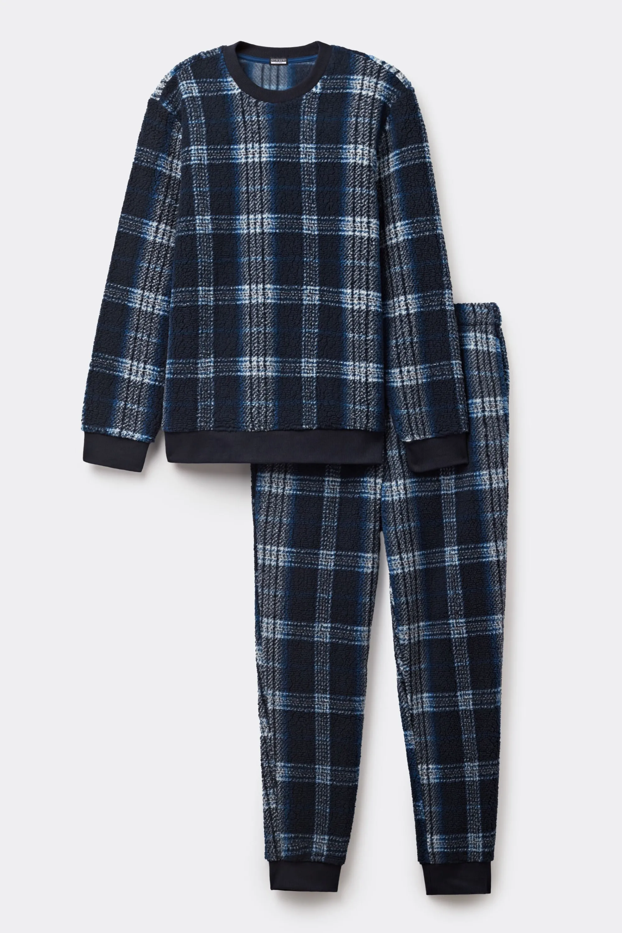 Intimissimi Pigiama Lungo Teddy Tartan Blu