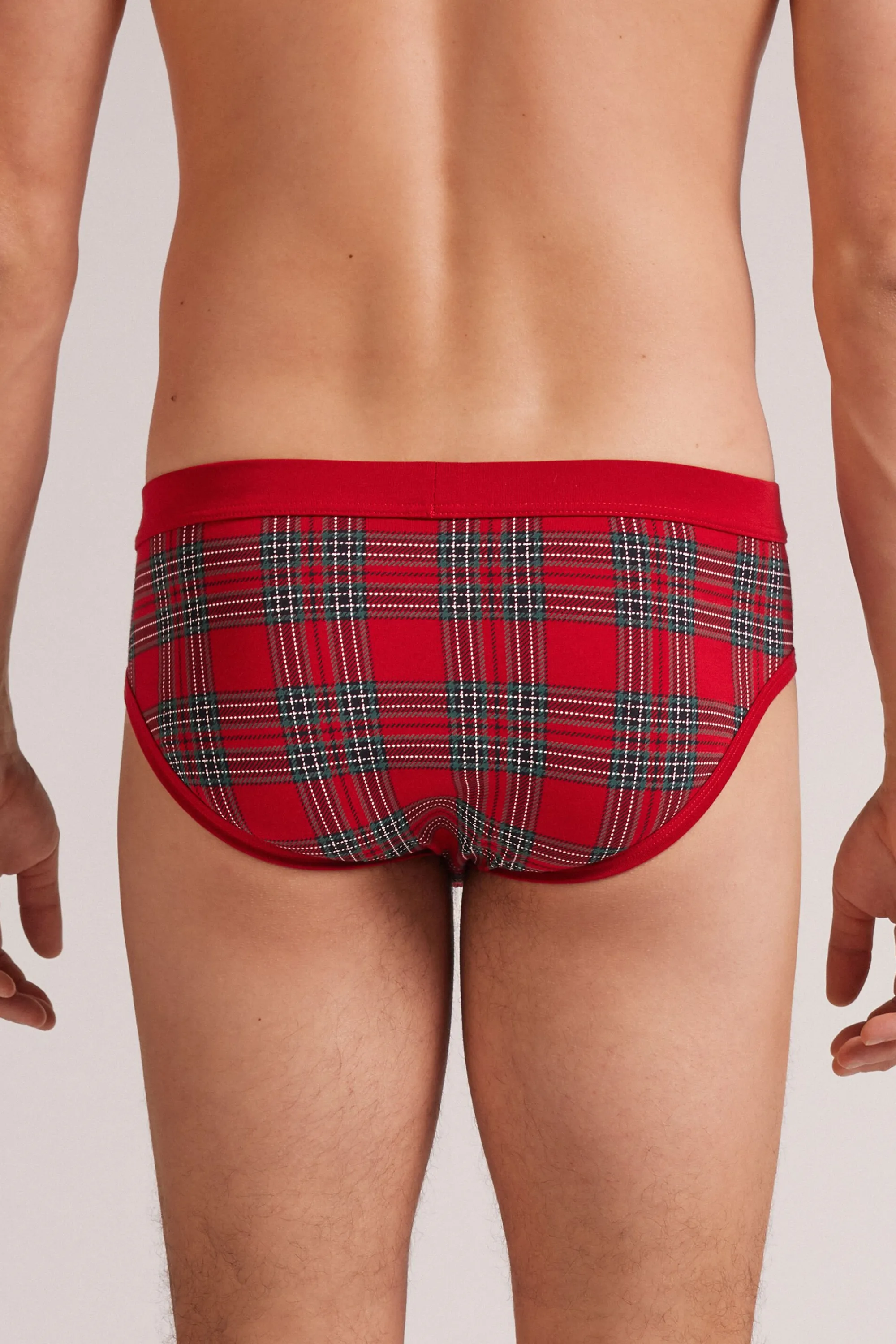 Intimissimi Slip Cotone Superior Stampa Tartan Natale