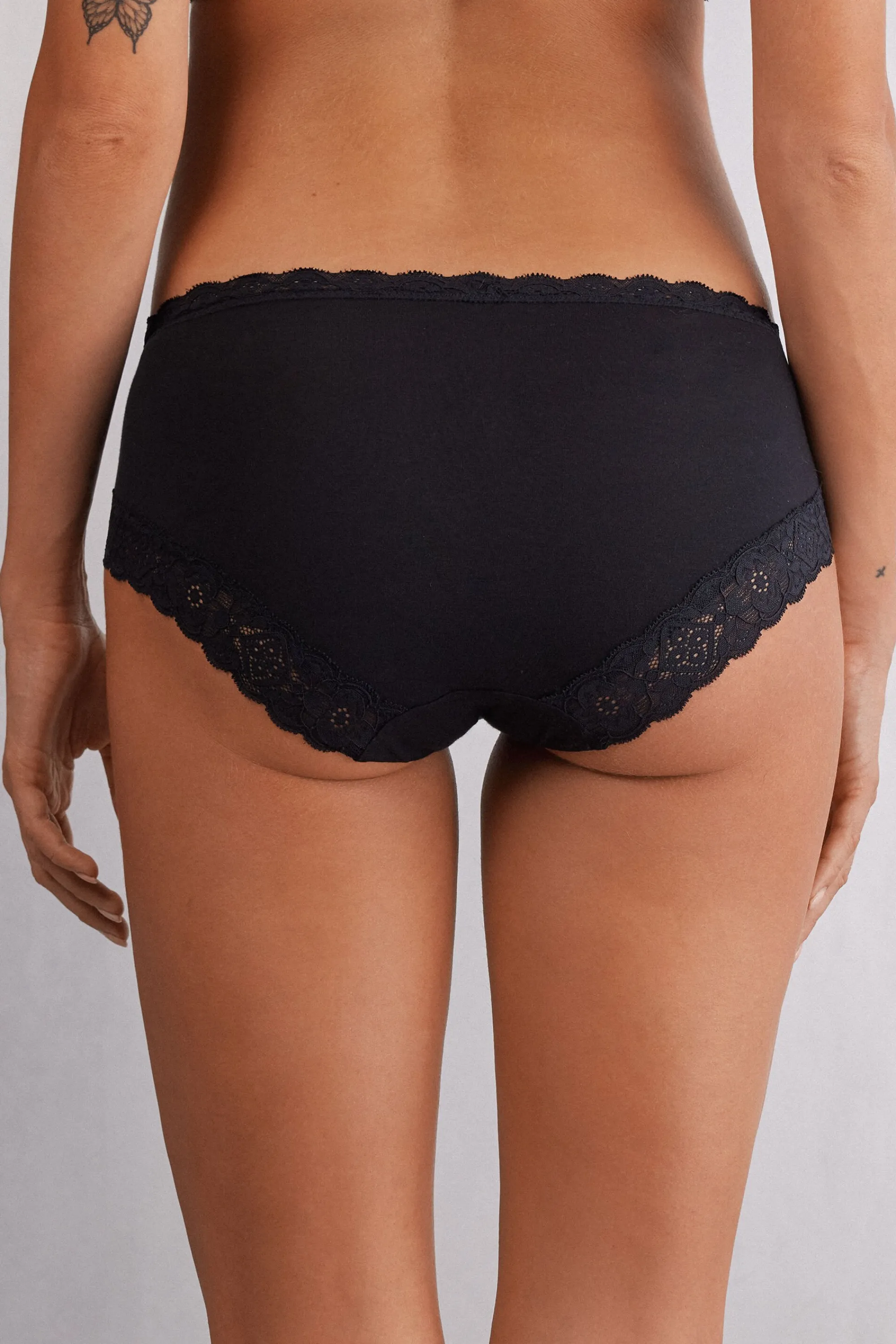 Intimissimi Slip Vita Semi-alta in Cotone e Pizzo