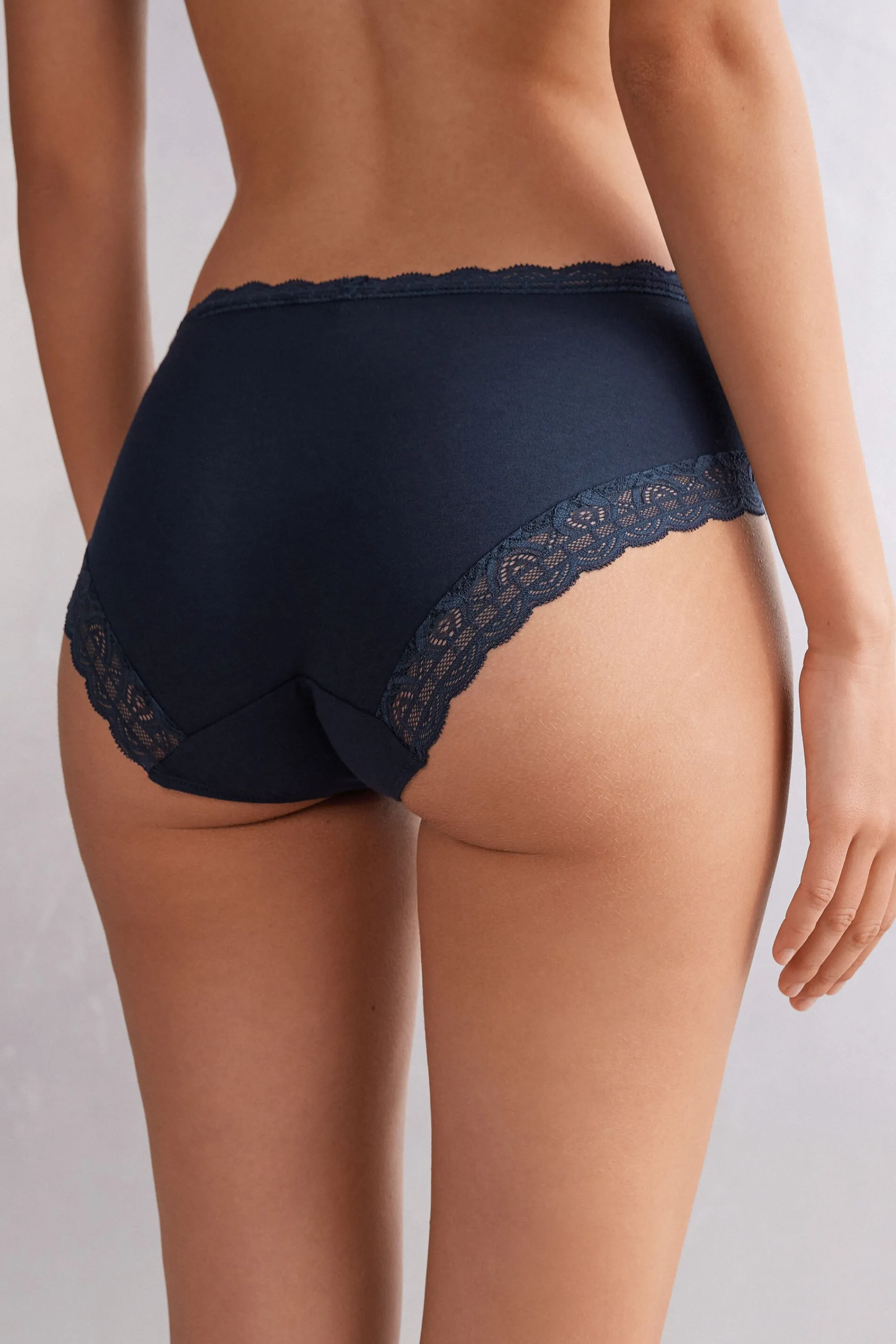 Intimissimi Slip Vita Semi-alta in Cotone e Pizzo