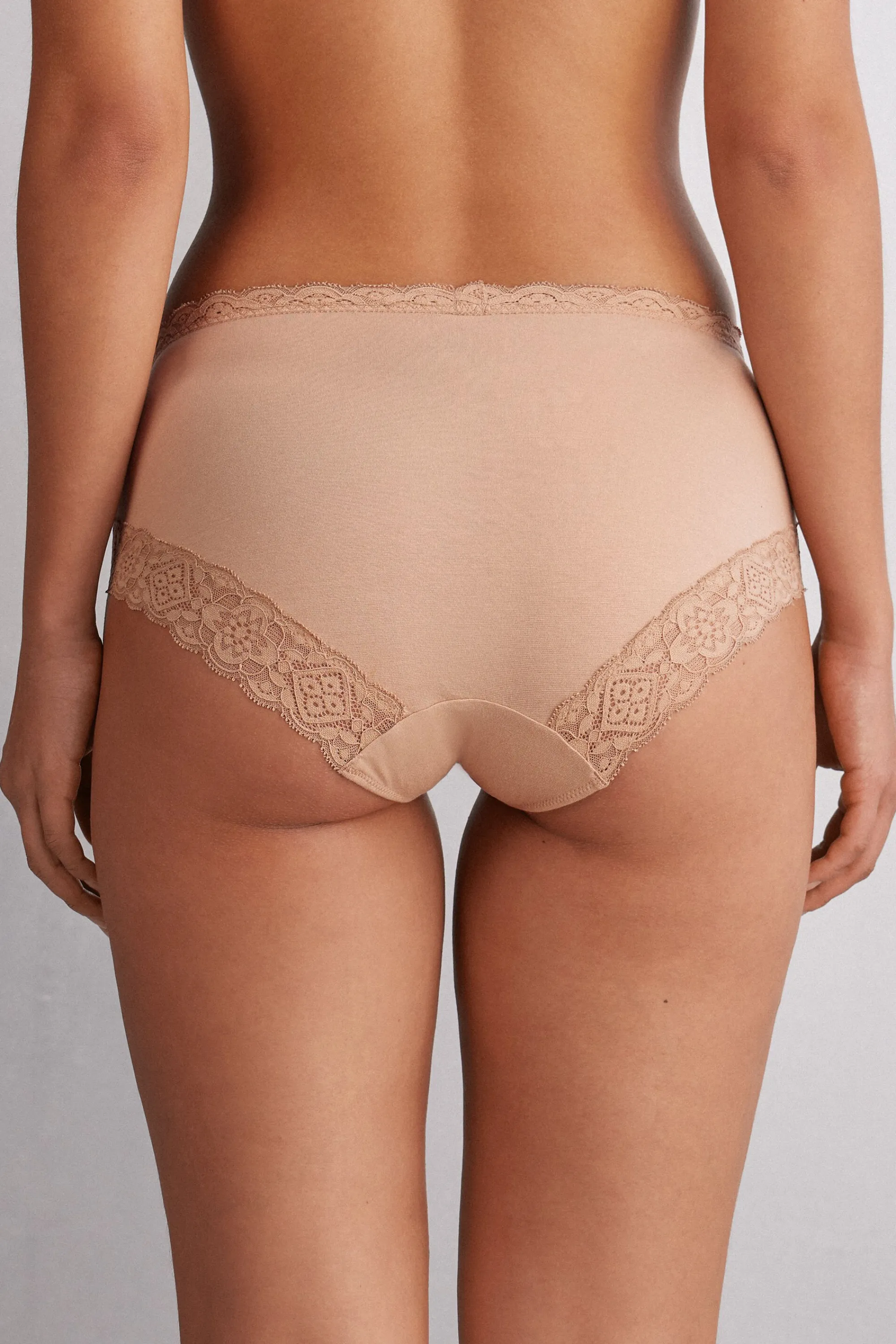 Intimissimi Slip Vita Semi-alta in Cotone e Pizzo