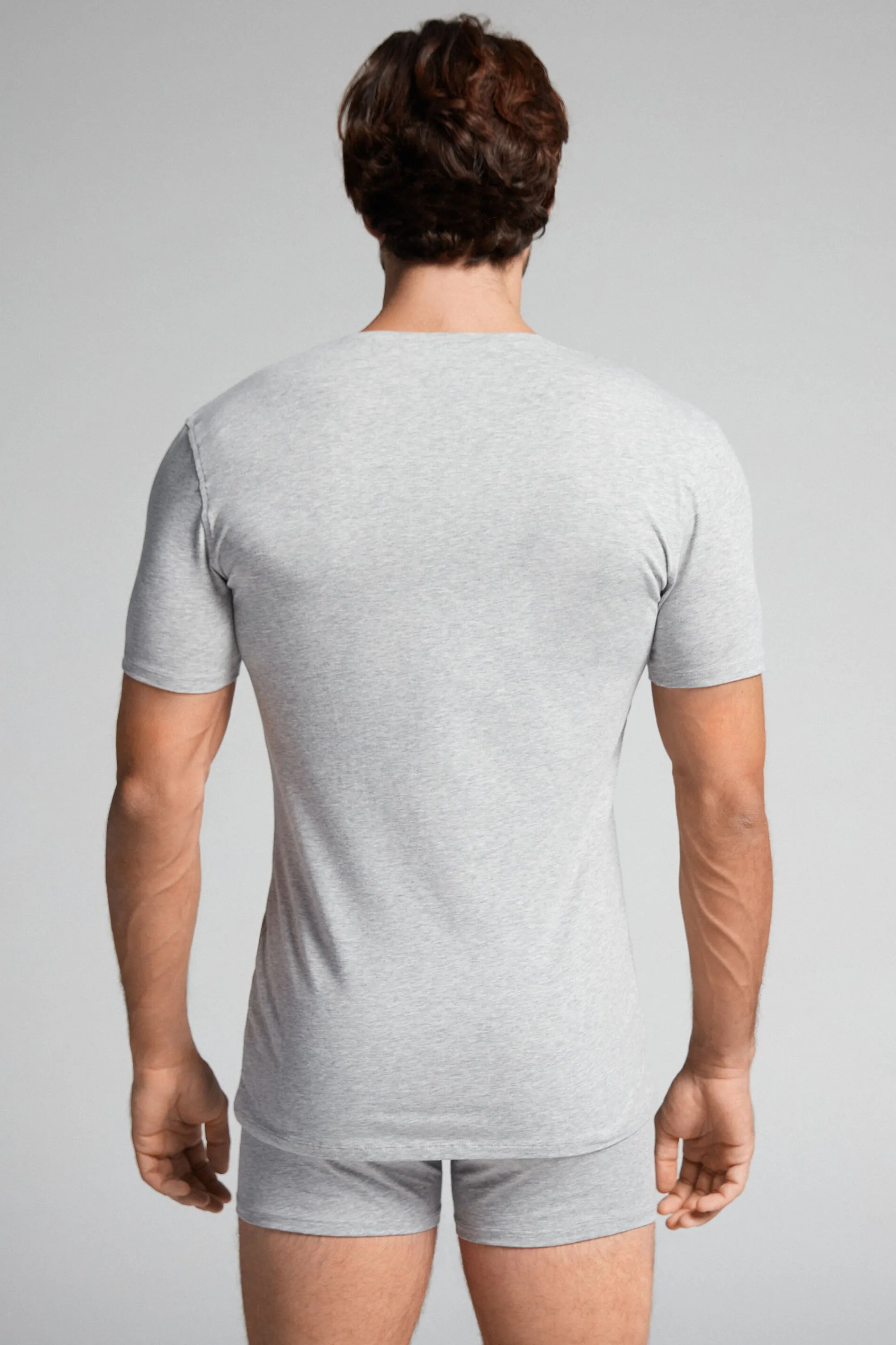 Intimissimi T-shirt Scollo a V in Cotone Superior Elasticizzato