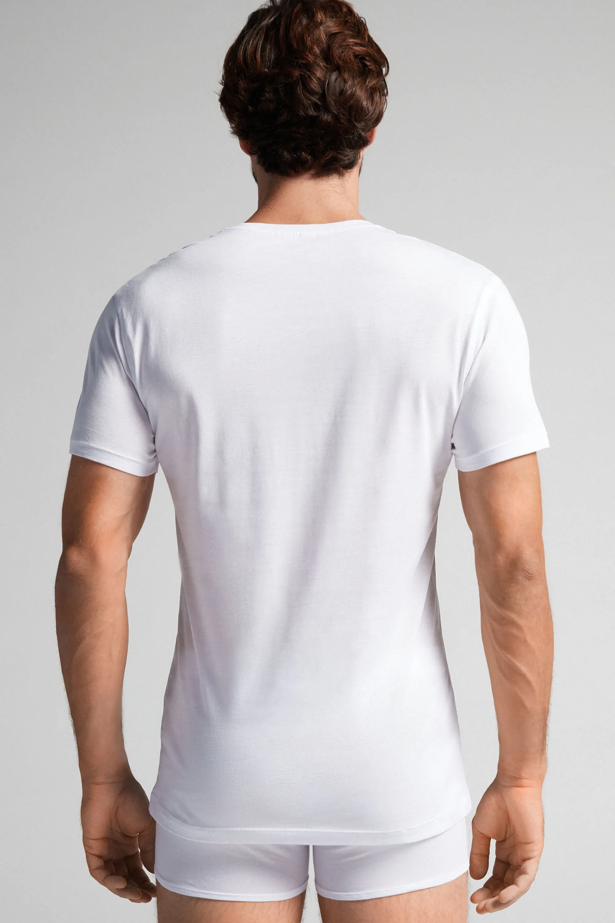 Intimissimi T-Shirt Scollo V in Cotone Superior Extrafine